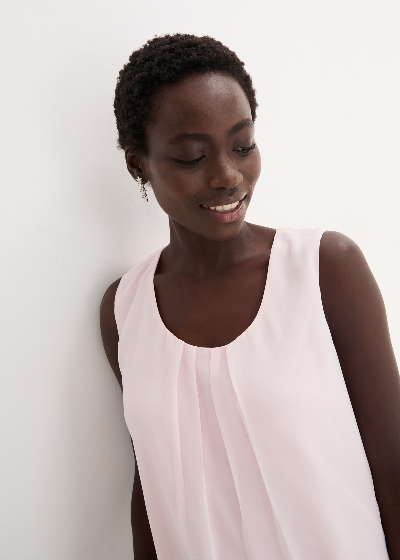 bonprix Top chemisier lockerer Schnitt, für Frühjahrsmode und Sommermode, aus Polyester