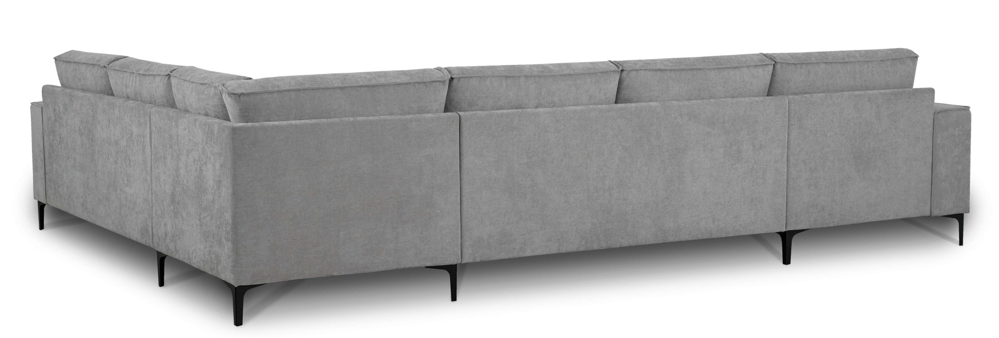 Places of Style Wohnlandschaft »XXL Sofa Oland, Struktur, Flachgewebe, Luxus-Microfaser, Boucle«, U-Form, 342 cm, Wellenunterfederung, Skandi-Design, Metallfüsse