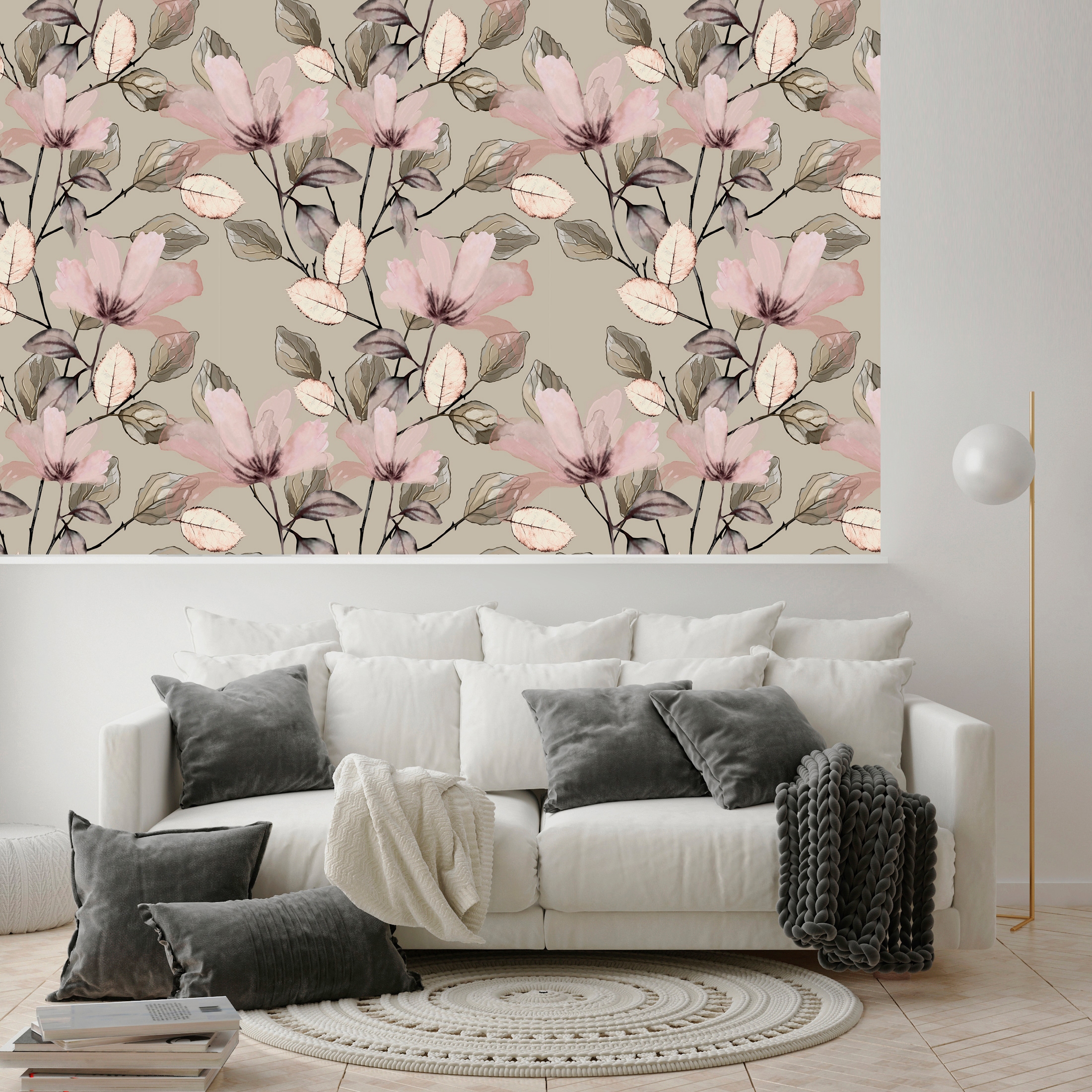 queence Papier peint vinyle »Blumen« Motif | botanique | floral | imprimé | naturellement | à motifs 90x250cm, selbstklebend, kinderleichte Anbringung, , Sticker