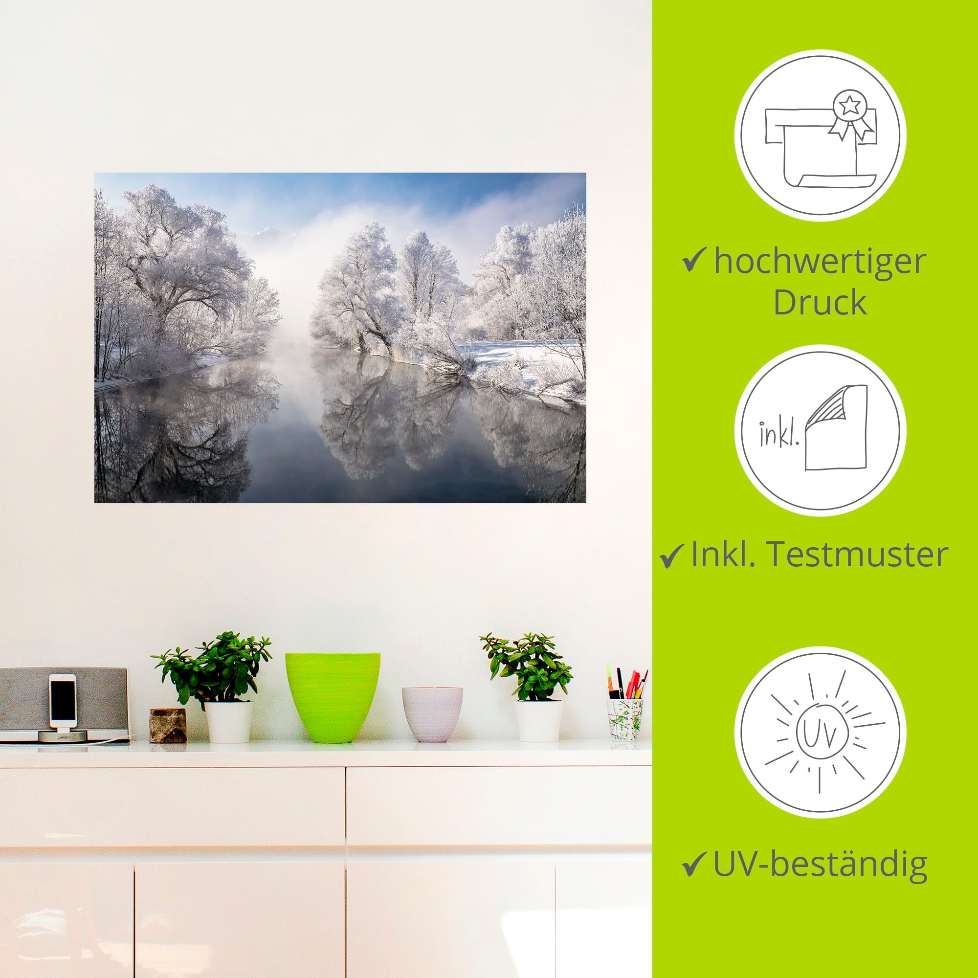 Artland Wandbild »Winter in Oberbayern«, Seebilder, (1 St.), als Leinwandbild, Poster, Wandaufkleber in verschied. Grössen