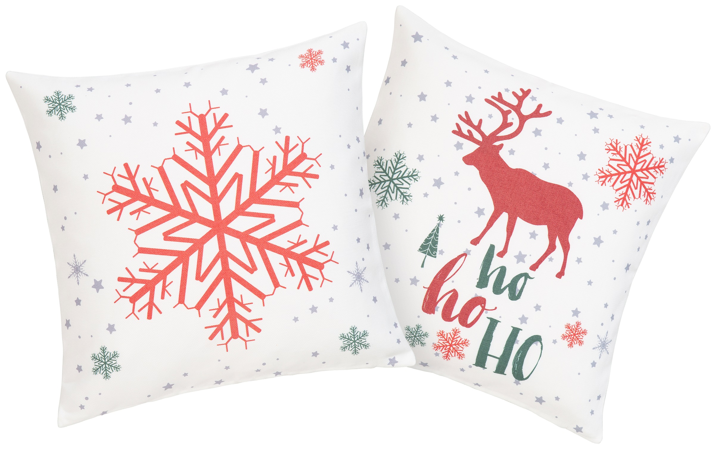 Image of my home Dekokissen »Senna«, (2 St., 2x 40x40cm), mit Rentieren und Schneeflocken bei Ackermann Versand Schweiz