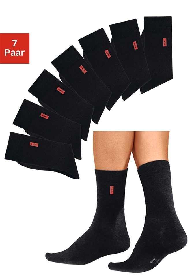 H.I.S Basicsocken, (Packung, 7 Paar), in angenehmer Baumwollqualität