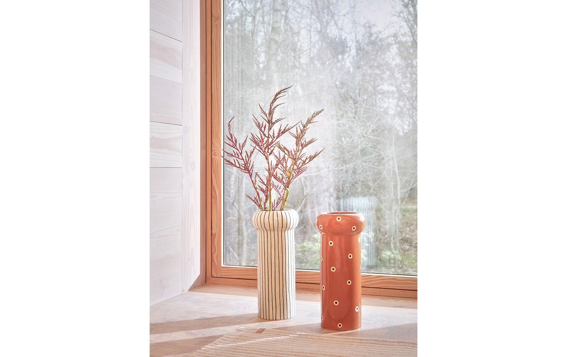 OYOY Dekovase »Aki 42 cm, Alt Weiss/Dunkelgrün«