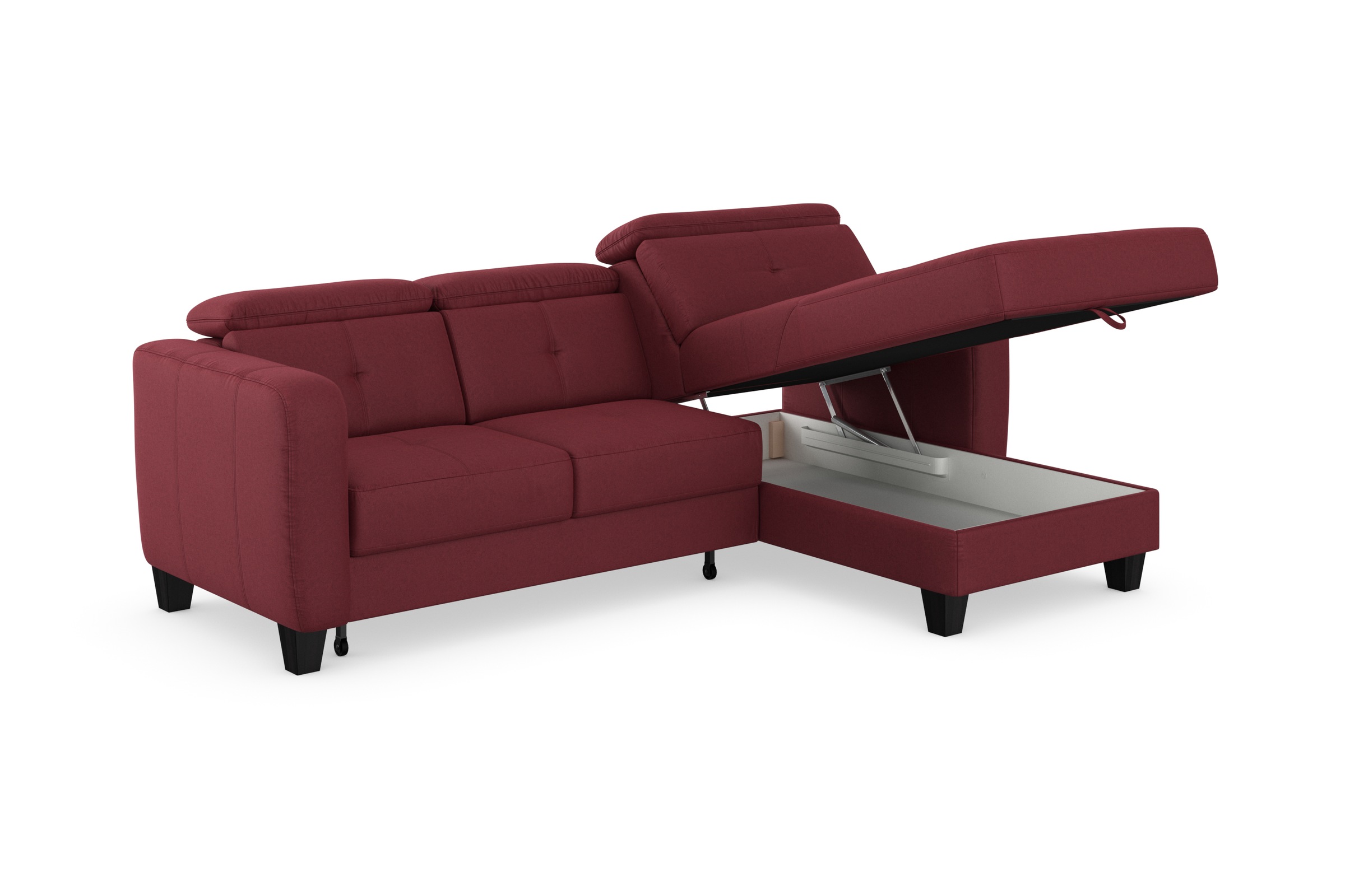 sit&more Ecksofa »Belluci L-Form«, inklusive Federkern, wahlweise mit Bettfunktion und Bettkasten