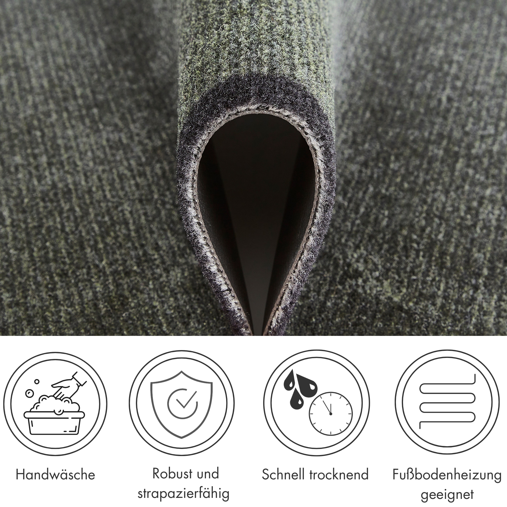 Barbara Becker Fussmatte »Gentle Schmutzfangmatte & Läufer, Made in Belgium« rechteckig 7 mm Höhe Schmutzfangteppich, Schmutzmatte, dezentes Streifen Design, waschbar