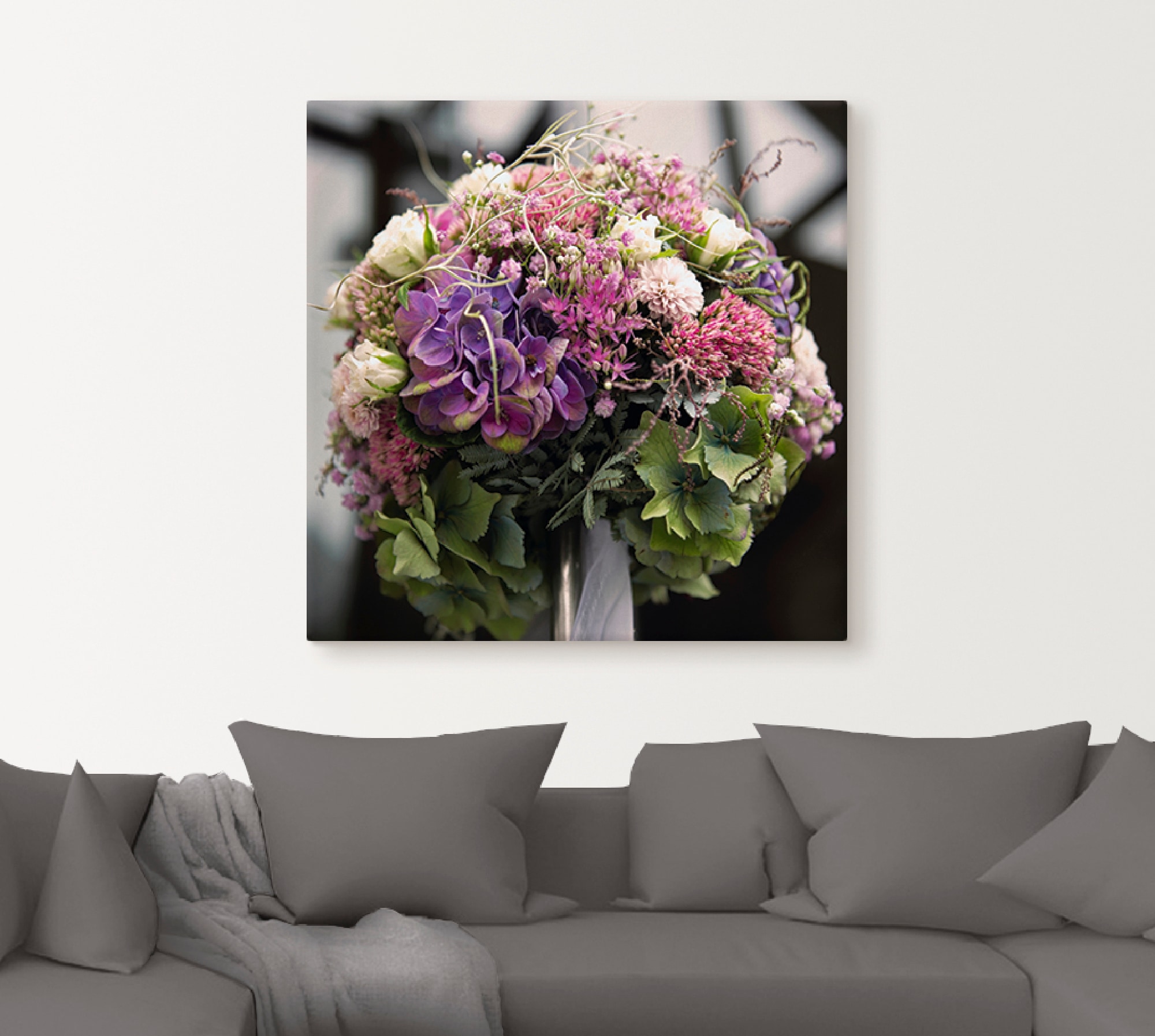 Artland Leinwandbild »Blumenkugel« Blumen 1 Stk. tlg. auf Holzrahmen gespannt