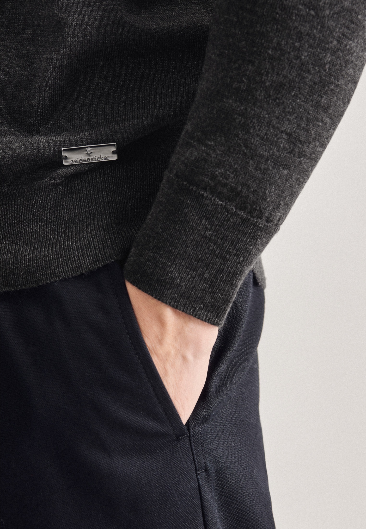 seidensticker Strickpullover »Schwarze Rose«, 1/1 Rundhals Uni
