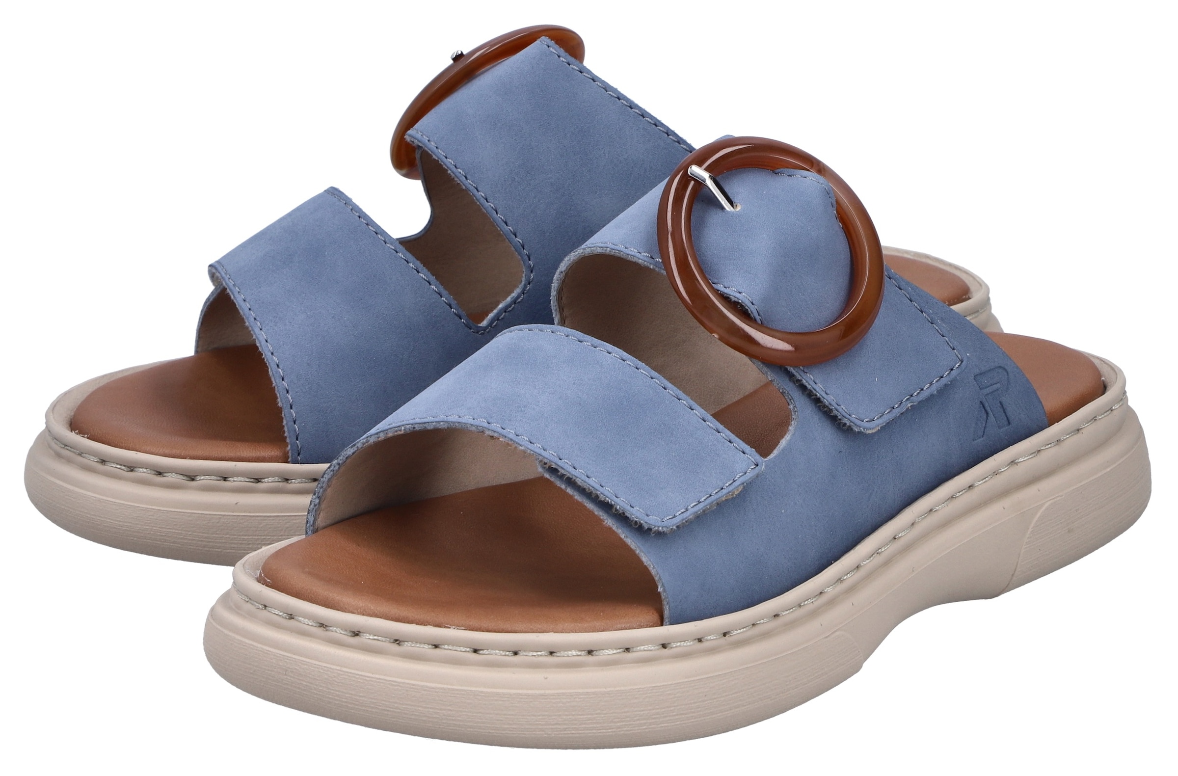 Rieker Pantolette  chaussure d'été, chausson, chaussure de plage avec bride velcro