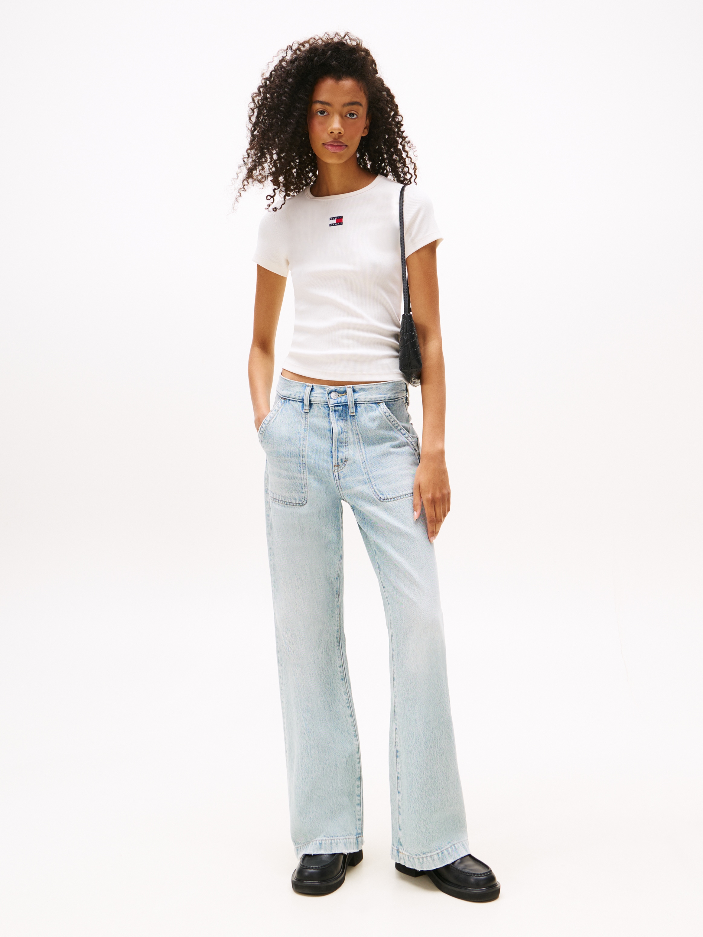 Tommy Jeans T-shirt à manches courtes »TJW SLIM BADGE RIB TEE« mit gerippter Struktur