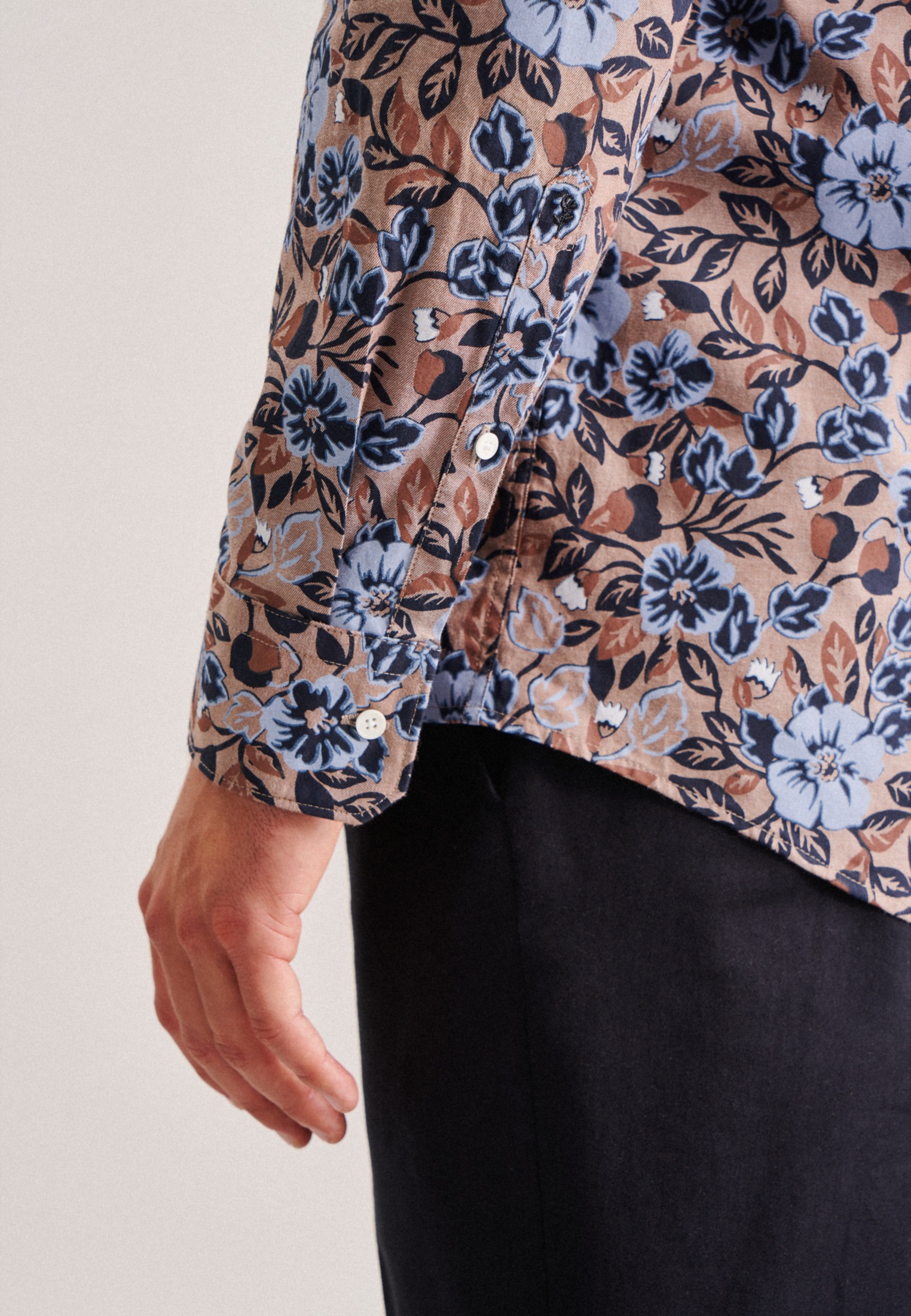 seidensticker Businesshemd »Regular«, Regular Langarm Button-Down-Kragen Druck