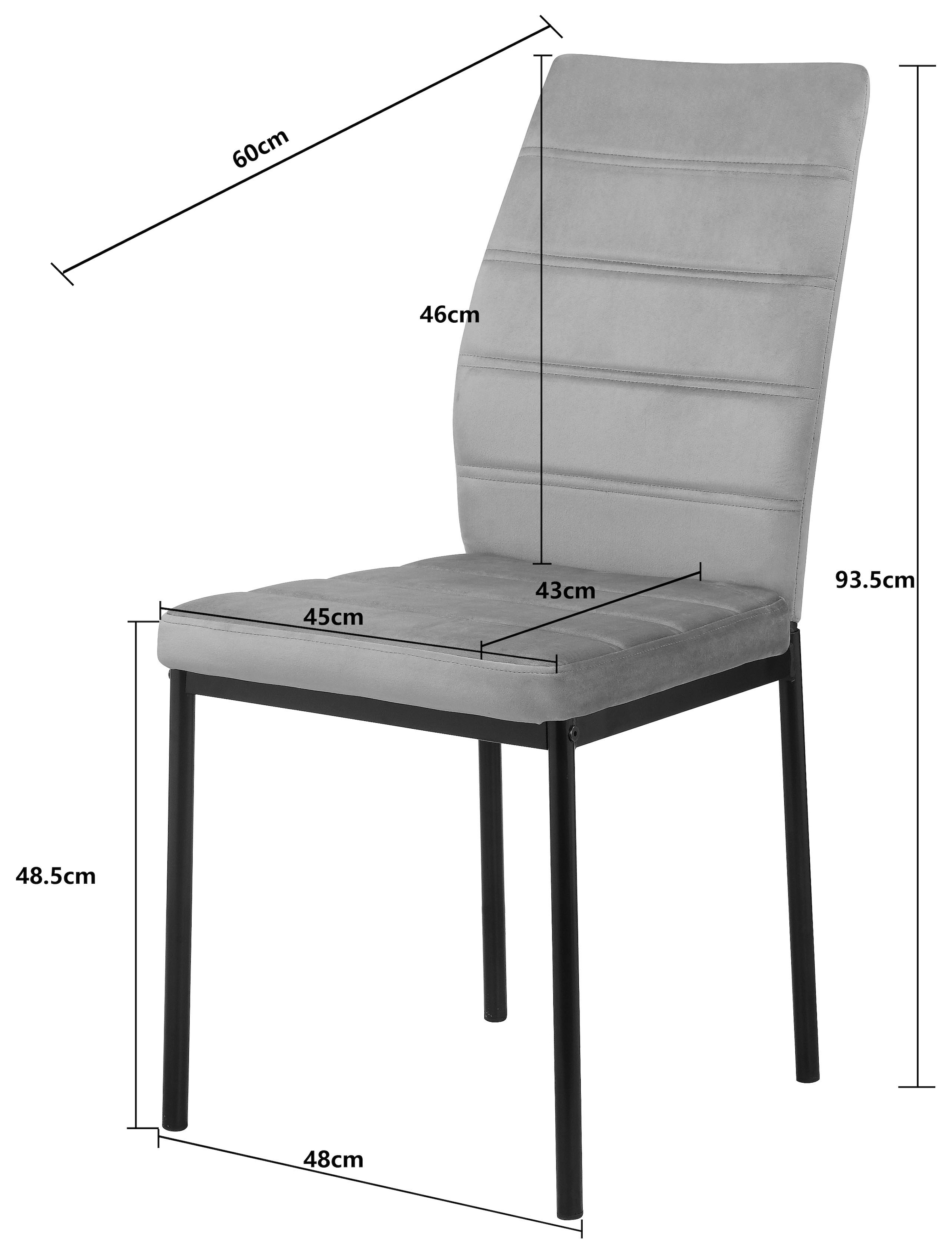 INOSIGN Esszimmerstuhl »Cresswelle, TOPSELLER!, OTTOs Choice«, (Set), 4 St., Samtvelours, Polsterstuhl mit weichem Samtveloursbezug, Metallgestell