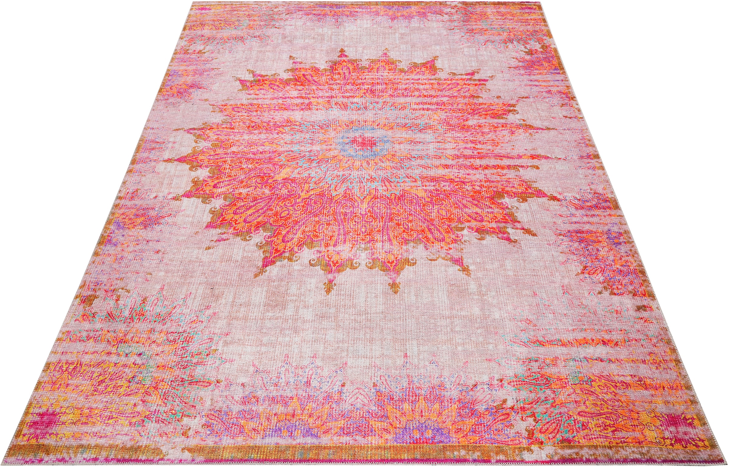 Image of Wecon home Teppich "Sunkissed" rechteckig 6 mm Höhe Vintage Look, Flachgewebe, Wohnzimmer