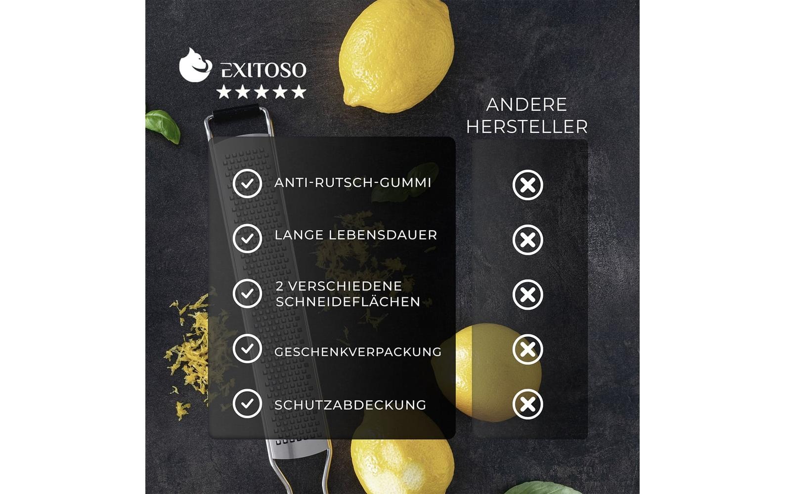   Râpe de cuisine »Exitoso Küchenreibe mit Holzgriff Braun«