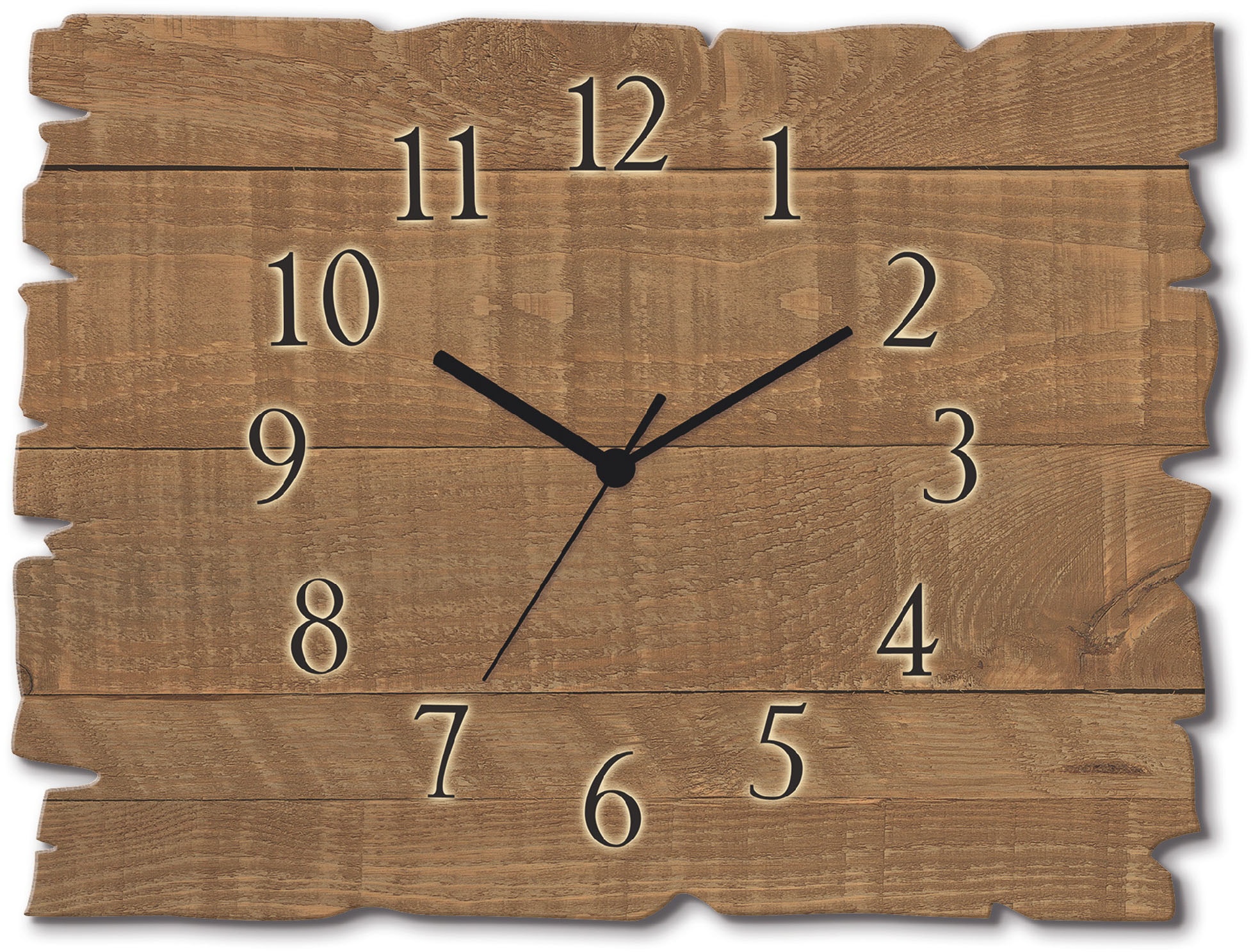 Image of Artland Wanduhr »Holzuhr dunkel«, in vielen Grössen & Produktarten - Alubild / Outdoorbild für den Aussenbereich, Leinwandbild, Poster, Wandaufkleber / Wandtattoo auch für Badezimmer geeignet bei Ackermann Versand Schweiz