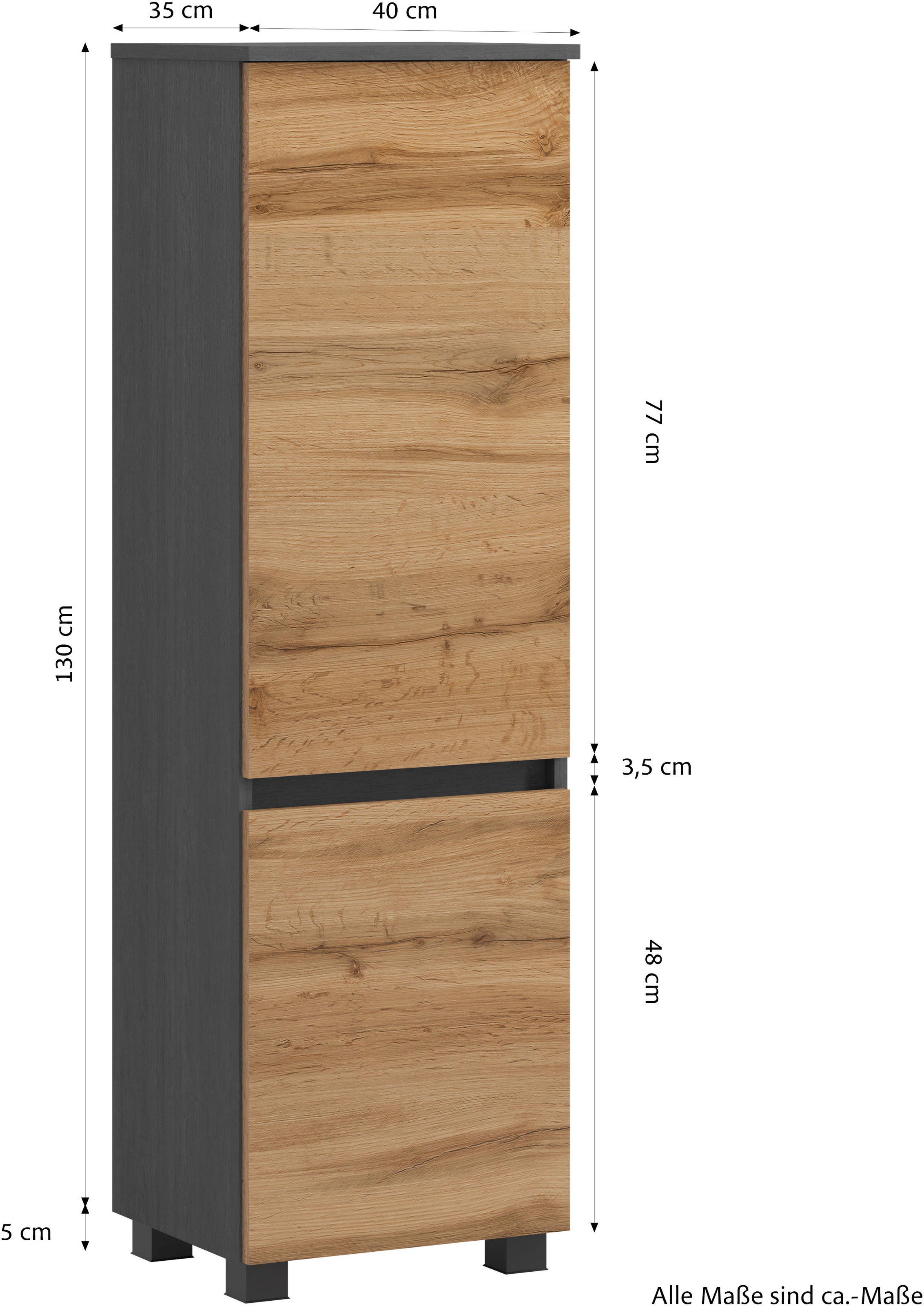 GOODproduct Badmöbel-Set »BOZEN, 4-tlg. Unterbecken-Set - Midischrank«
