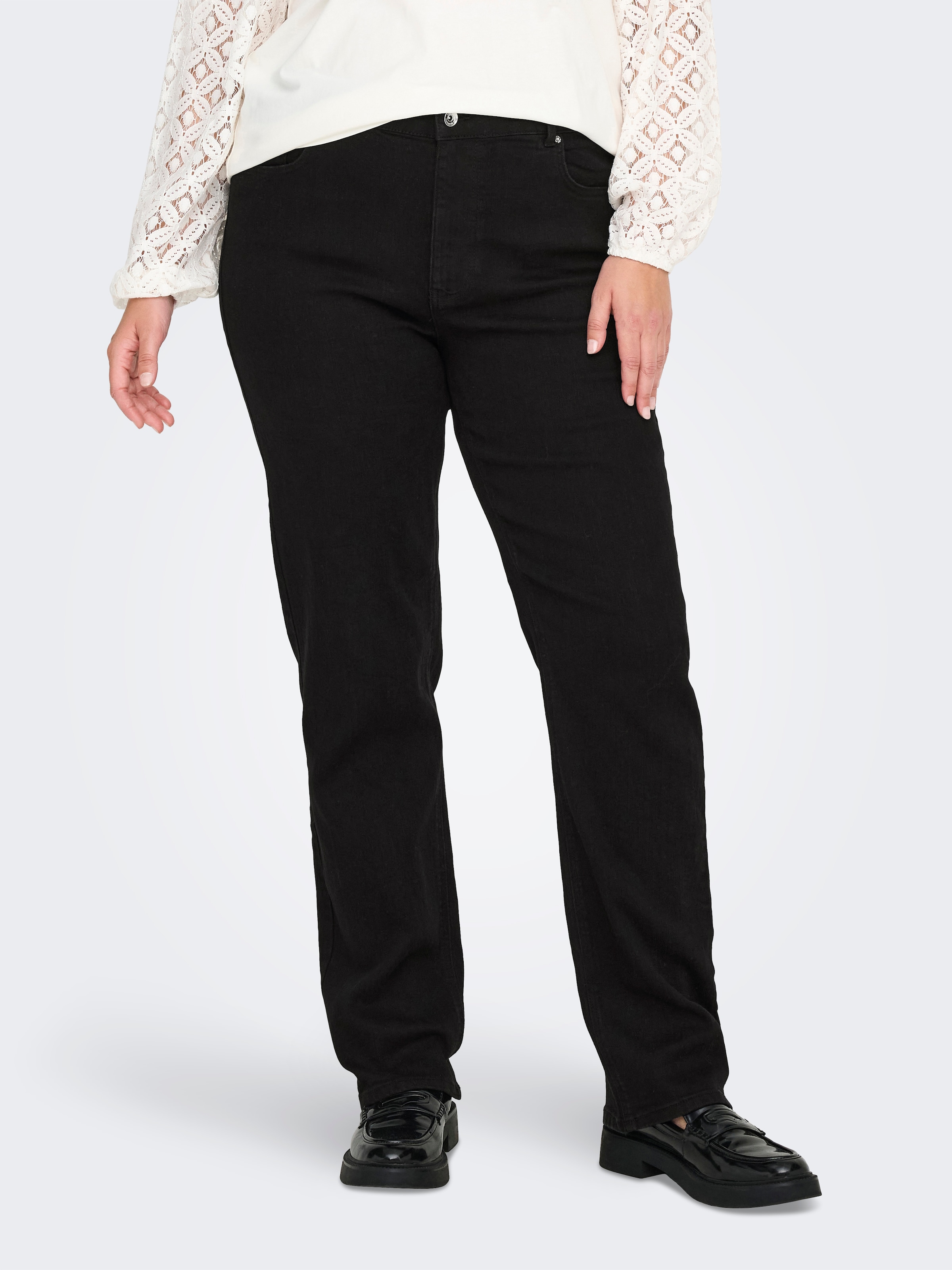 Image of ONLY CARMAKOMA Straight-Jeans "CARCRUZ EX HW STRAIGHT DNM PIMBOX BF"