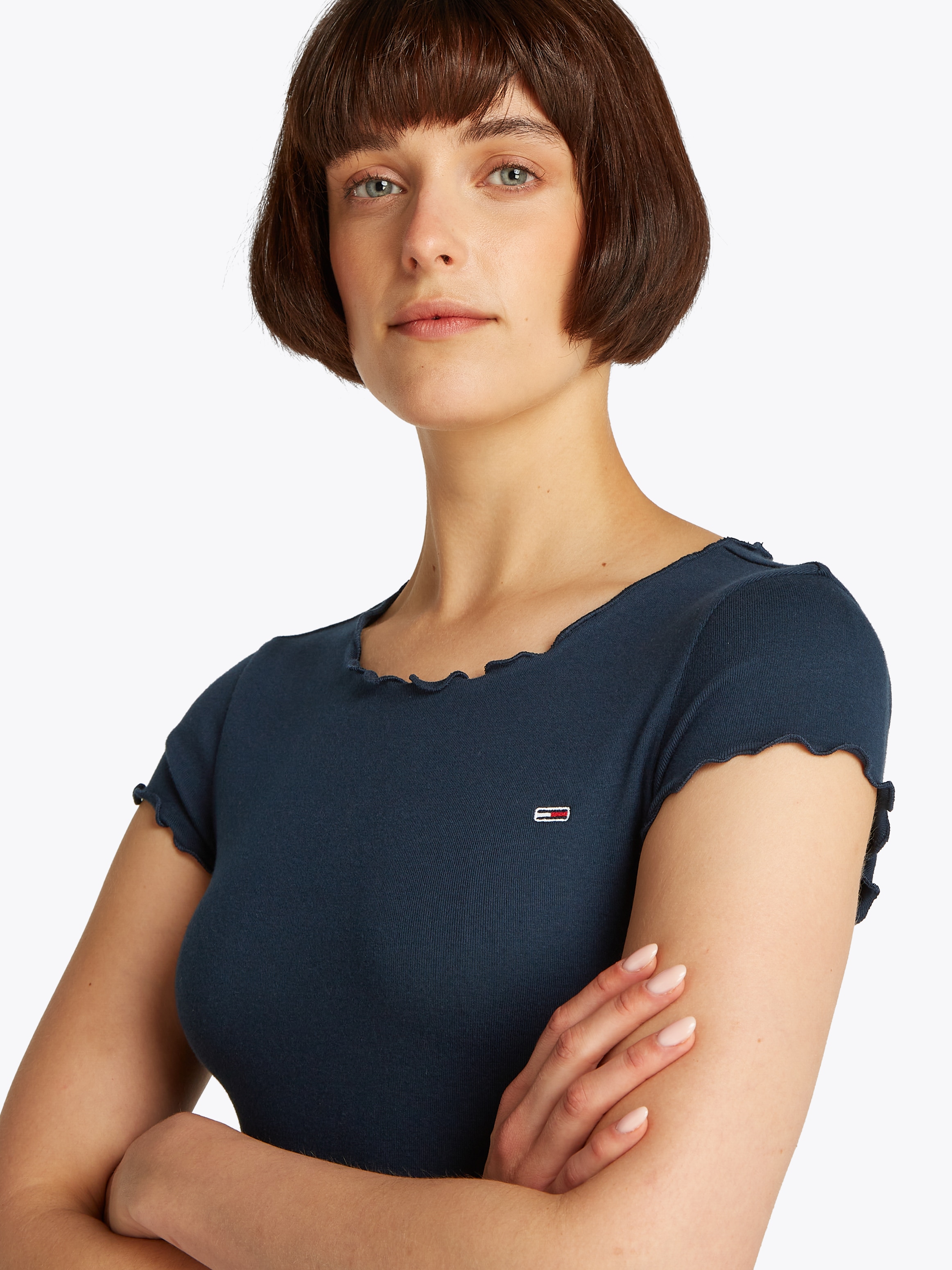 Tommy Jeans Curve Skaterkleid »TJW BABYLOCK F&F DRESS EXT«, in Grossen Grössen, Fit & Flare Form