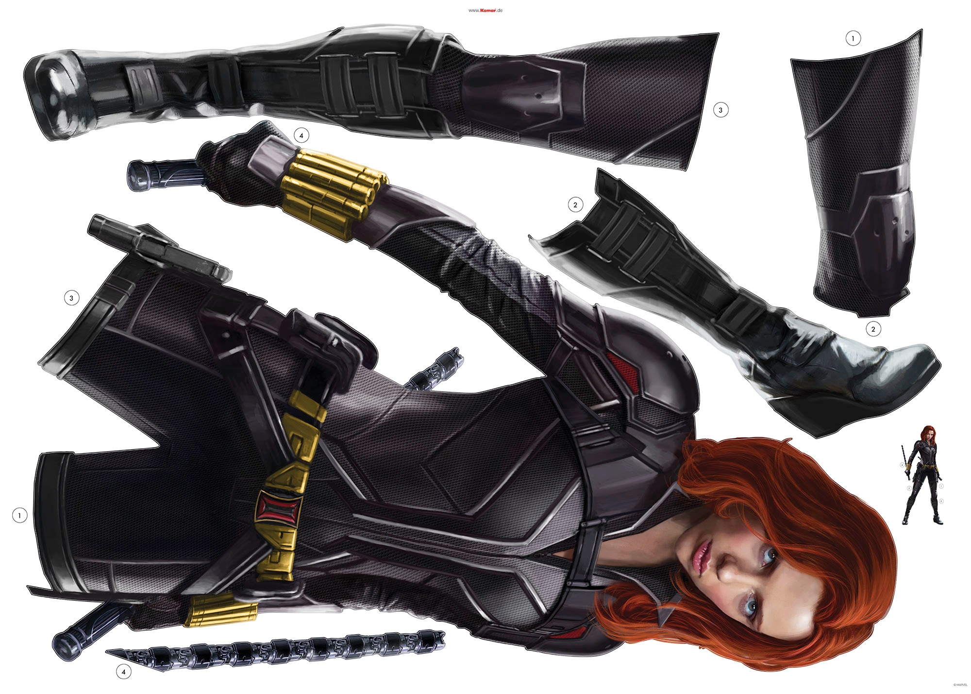 Image of Komar Wandtattoo »Black Widow Stand«, (5 St.), 100 x 70 cm bei Ackermann Versand Schweiz