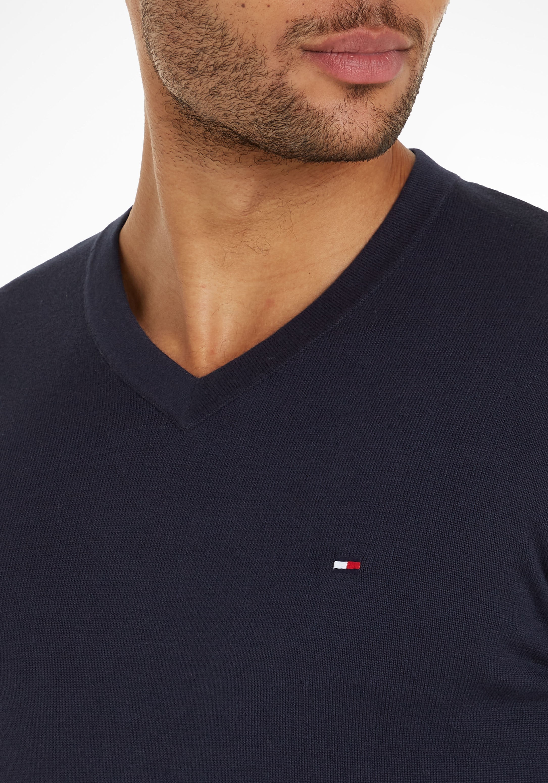 Tommy Hilfiger V-Ausschnitt-Pullover »CLASSIC COTTON V NECK«