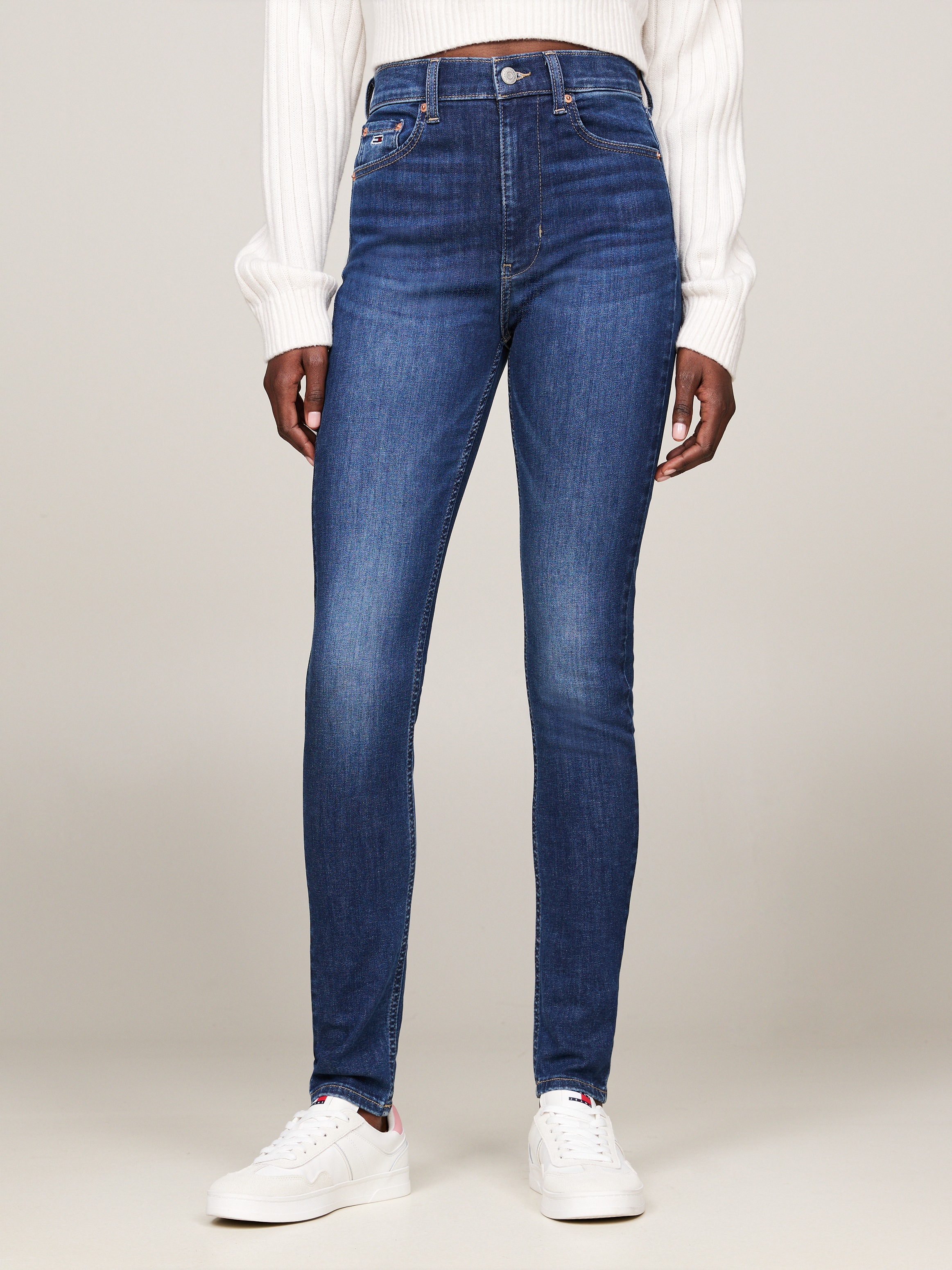 Image of Tommy Jeans Skinny-fit-Jeans "Sylvia High Rise Skinny" mit Logo-Badge