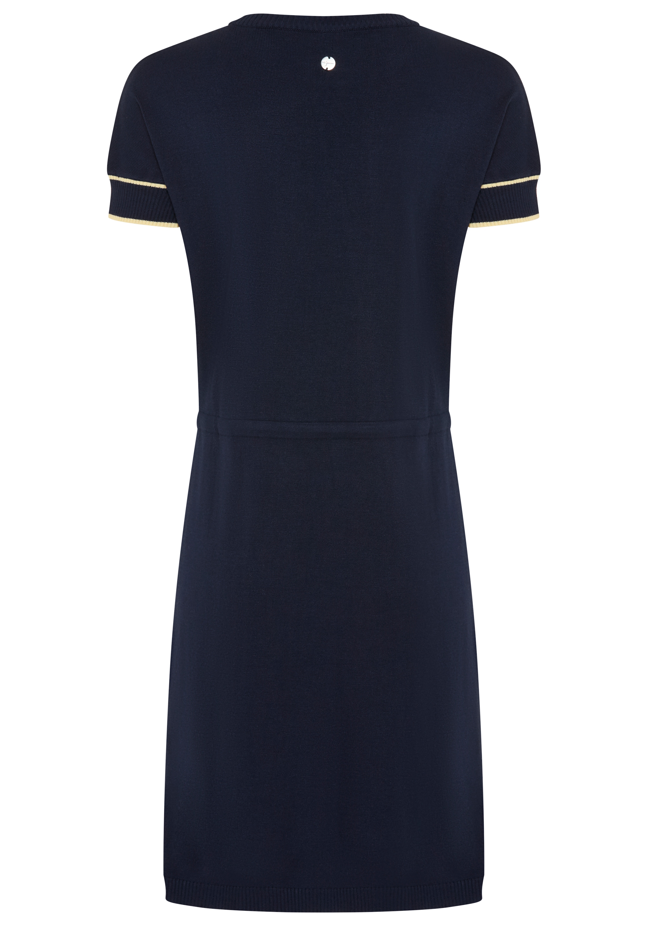 Tamaris Strickkleid mit tailliertem Bindeband und Kontraststreifen