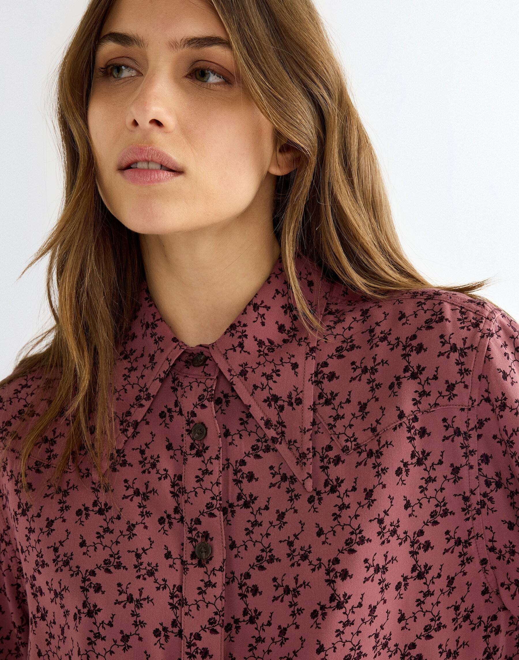 Wrangler Blouse à manches longues »WRANGLER Langarmbluse Drama Collar«