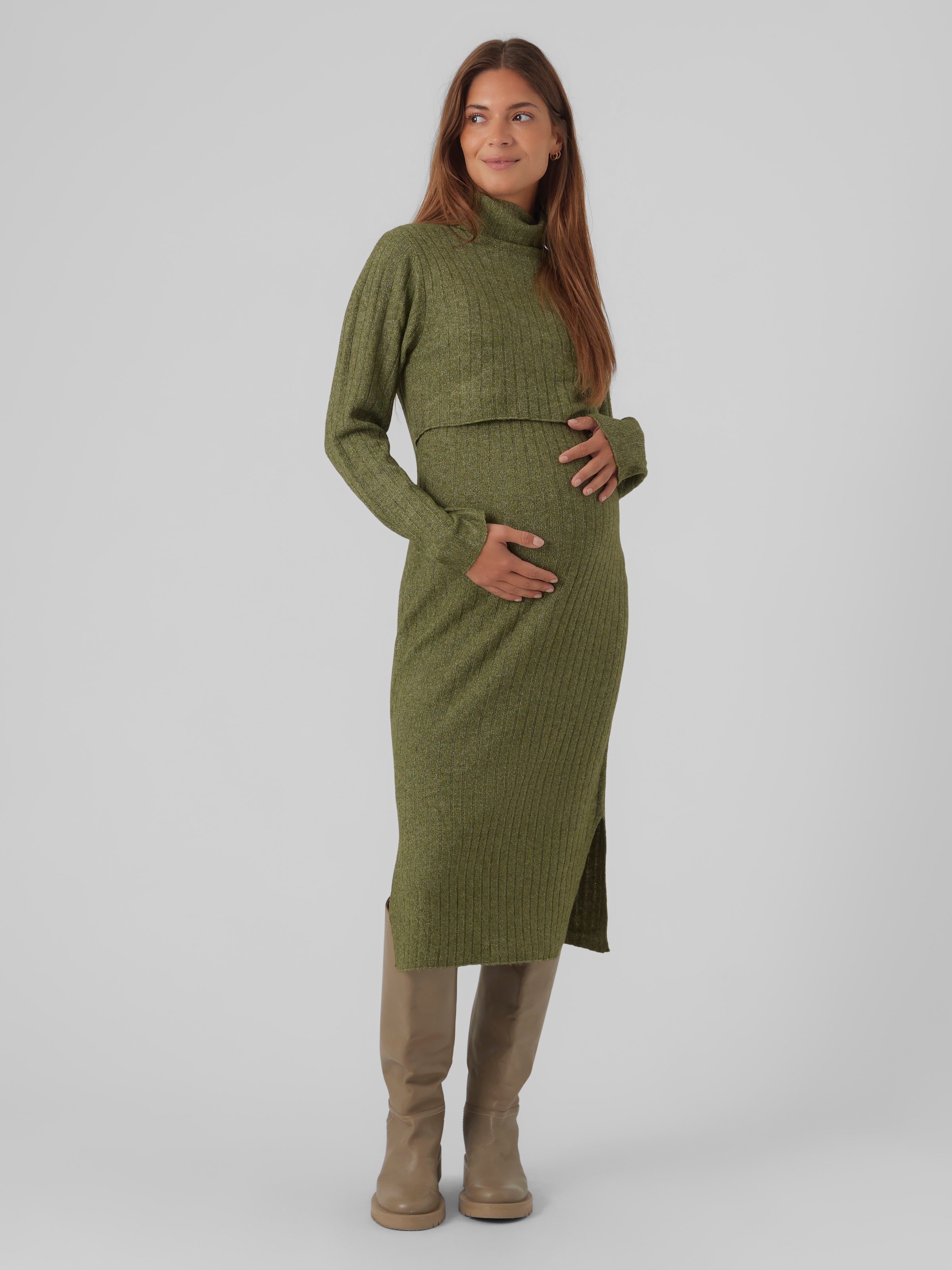 Mamalicious Strickkleid »MLSUNIVA JUNE LS KNIT MIDI DRESS 2F NOOS«, mit Stillfunktion