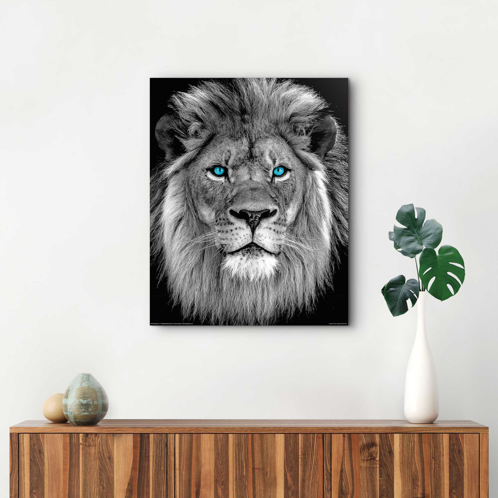 Image of Reinders Wandbild "Löwe mit blaue Augen"