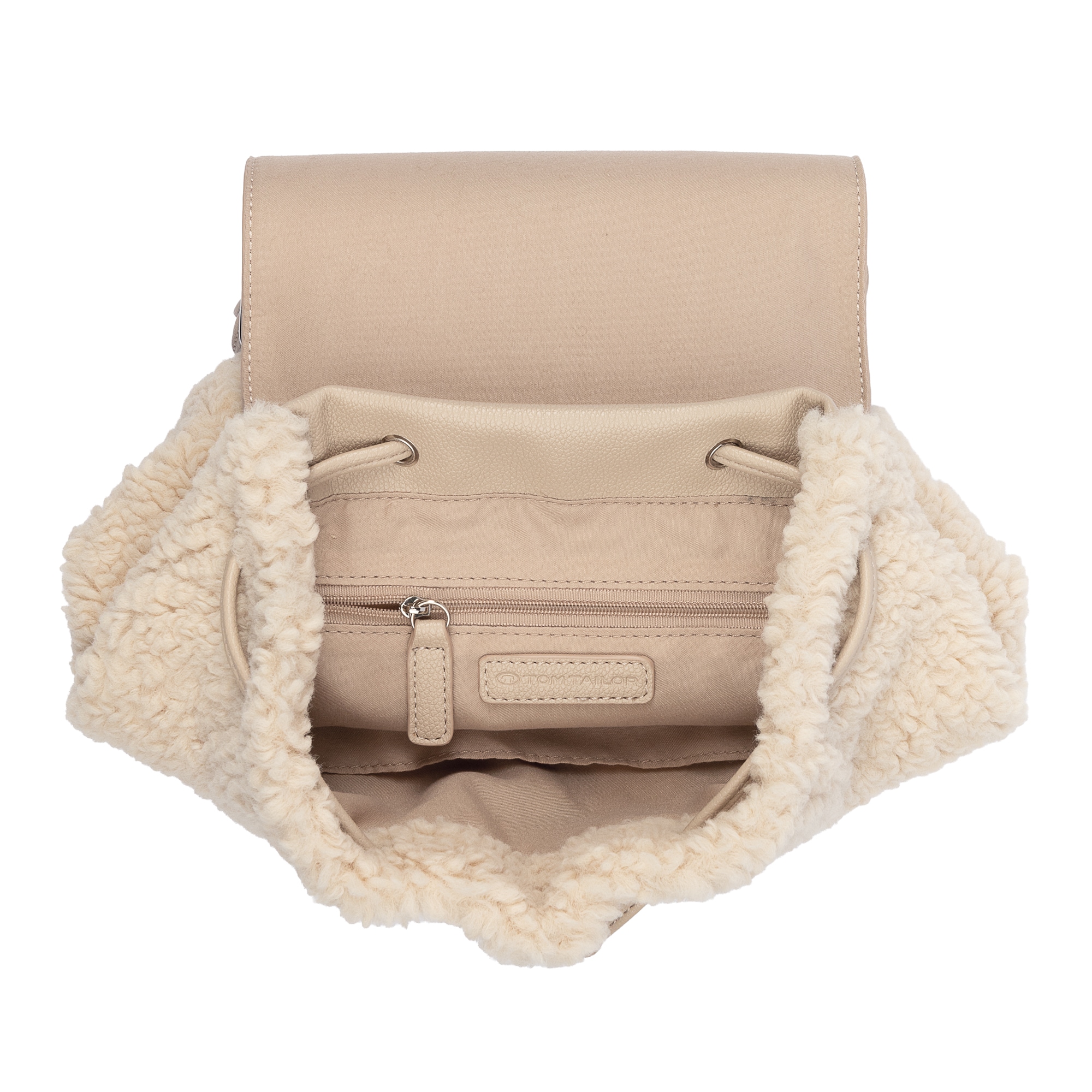TOM TAILOR Sac à dos »Zelina« Damen Freizeitrucksack, Cityrucksack in Plüsch-Optik