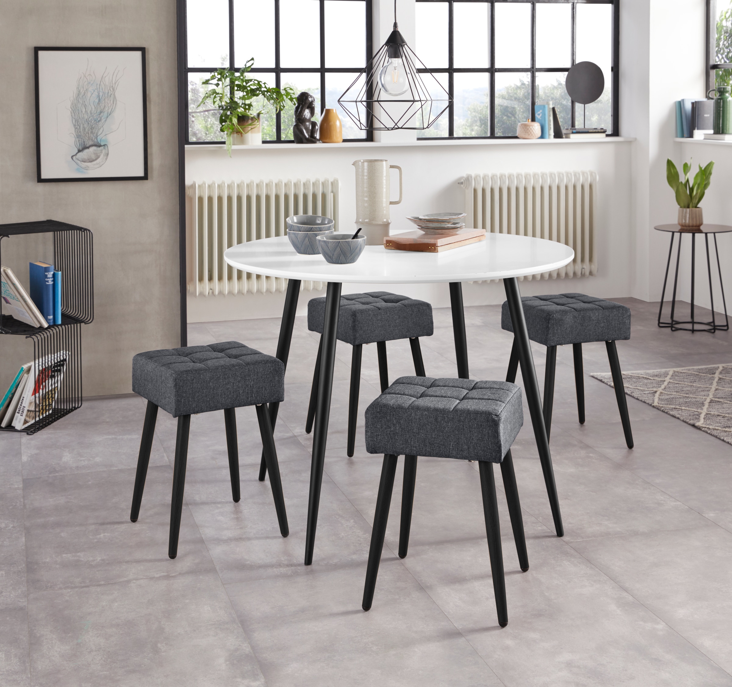 GOODproduct Tabouret »Louise« 1 cuis tlg. assise carrée de 32 cm