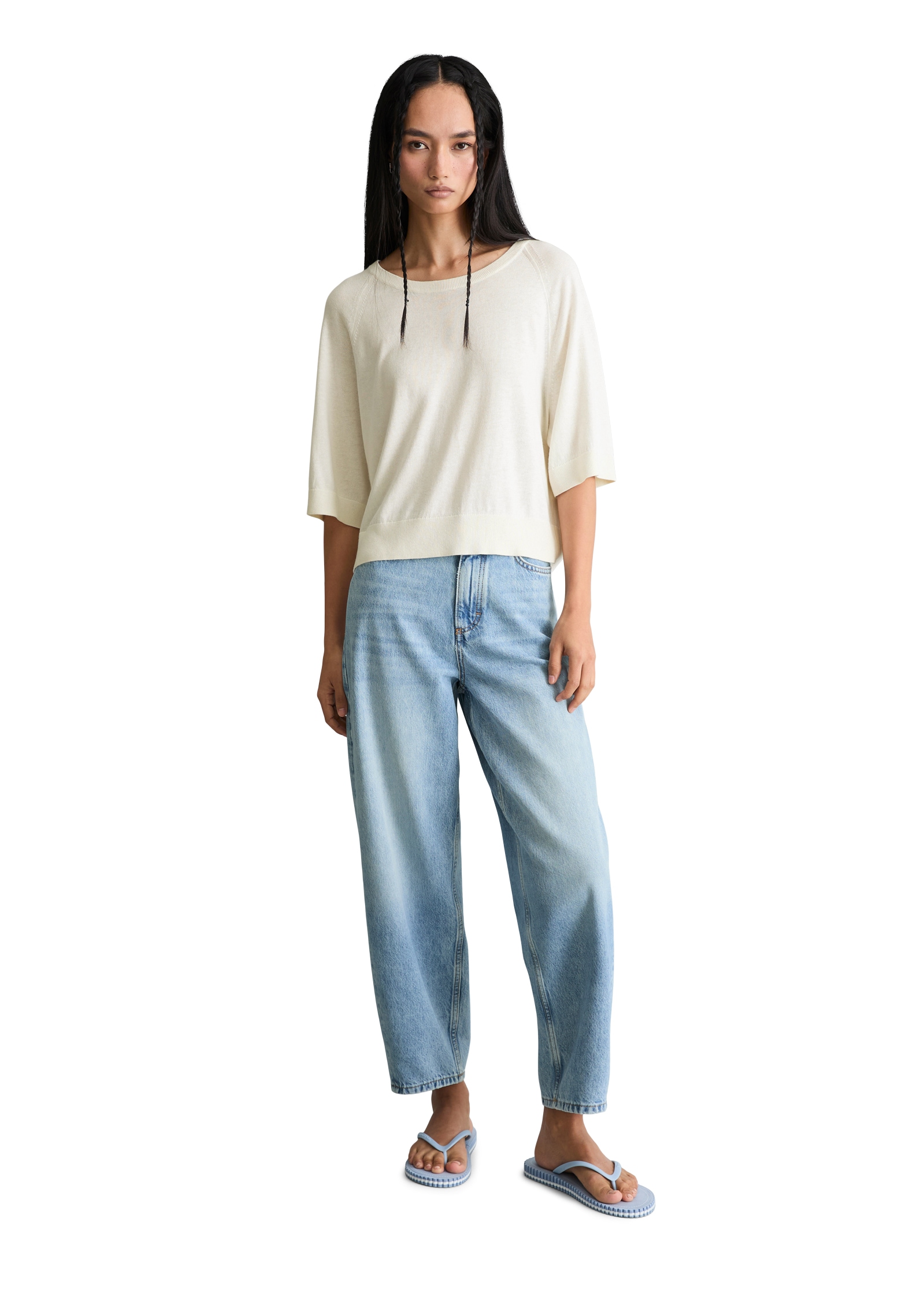 Marc O'Polo DENIM Pull à manches courtes relaxed aus weichem Organic-Cotton-Modal-Mix