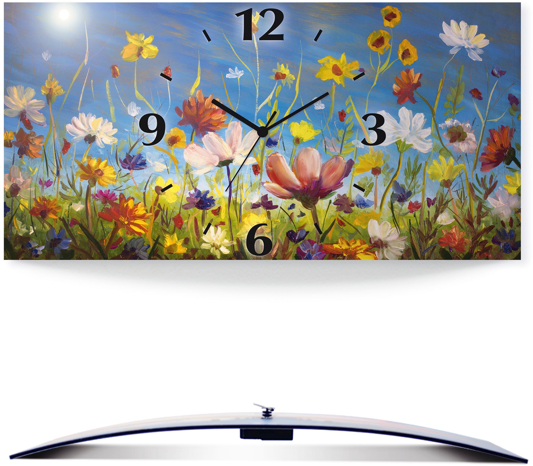 Image of Artland Wanduhr »Wildblumenwiese«, in vielen Grössen & Produktarten - Alubild / Outdoorbild für den Aussenbereich, Leinwandbild, Poster, Wandaufkleber / Wandtattoo auch für Badezimmer geeignet bei Ackermann Versand Schweiz