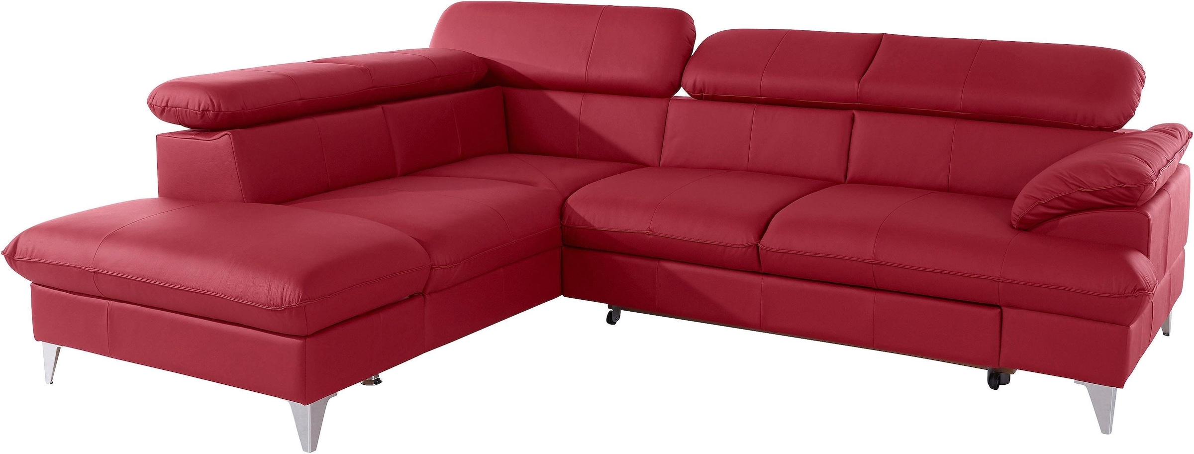 COTTA Polstergarnitur »Caluso L-Form«, Set bestehend aus: Ecksofa mit Kopfteilverstellung & Hocker