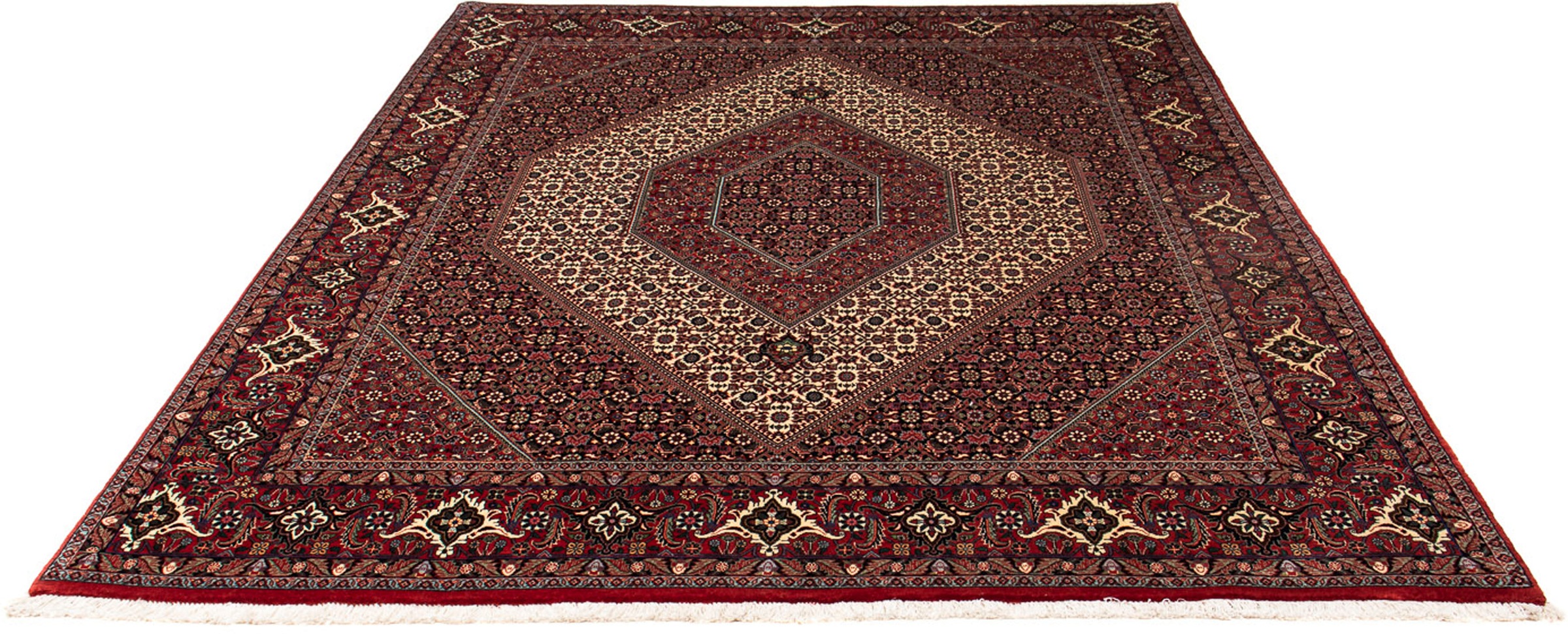 Image of morgenland Orientteppich »Perser - Bidjar - 248 x 202 cm - dunkelrot«, rechteckig, 15 mm Höhe, Wohnzimmer, Handgeknüpft, Einzelstück mit Zertifikat bei Ackermann Versand Schweiz