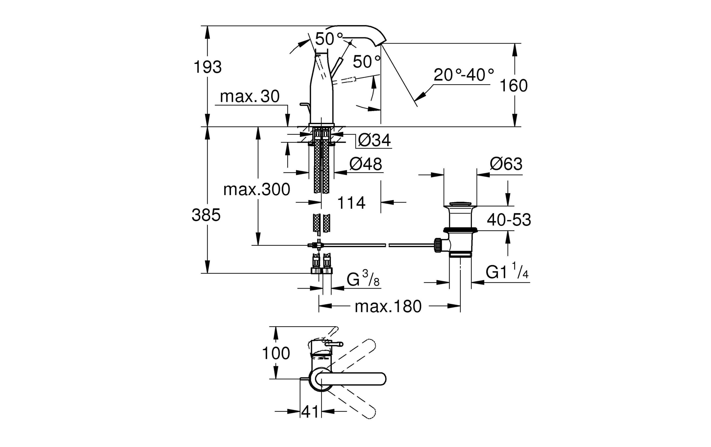 Grohe Badarmatur »Essence Einhand Waschtischbatterie«