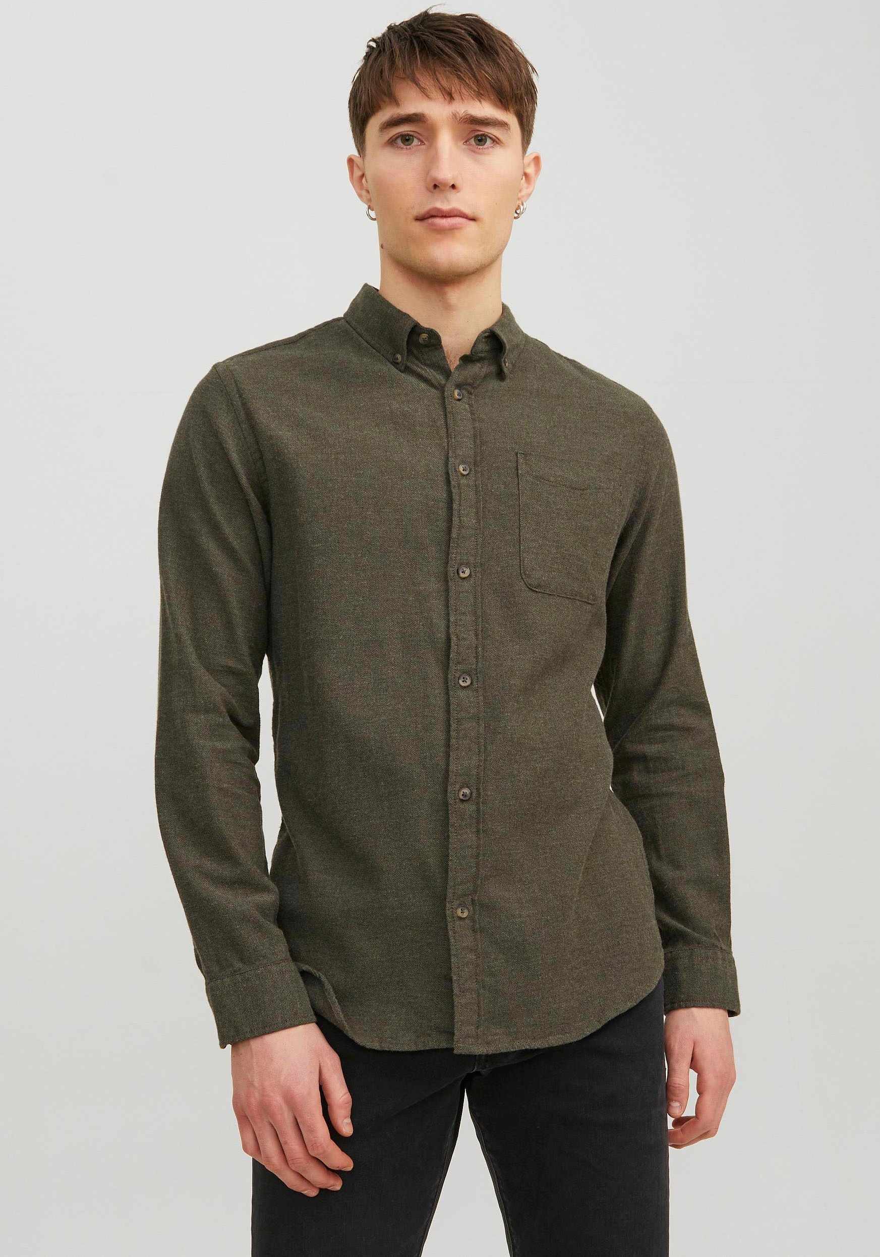 Jack & Jones Langarmhemd »JJECLASSIC MELANGE SHIRT LS SN«