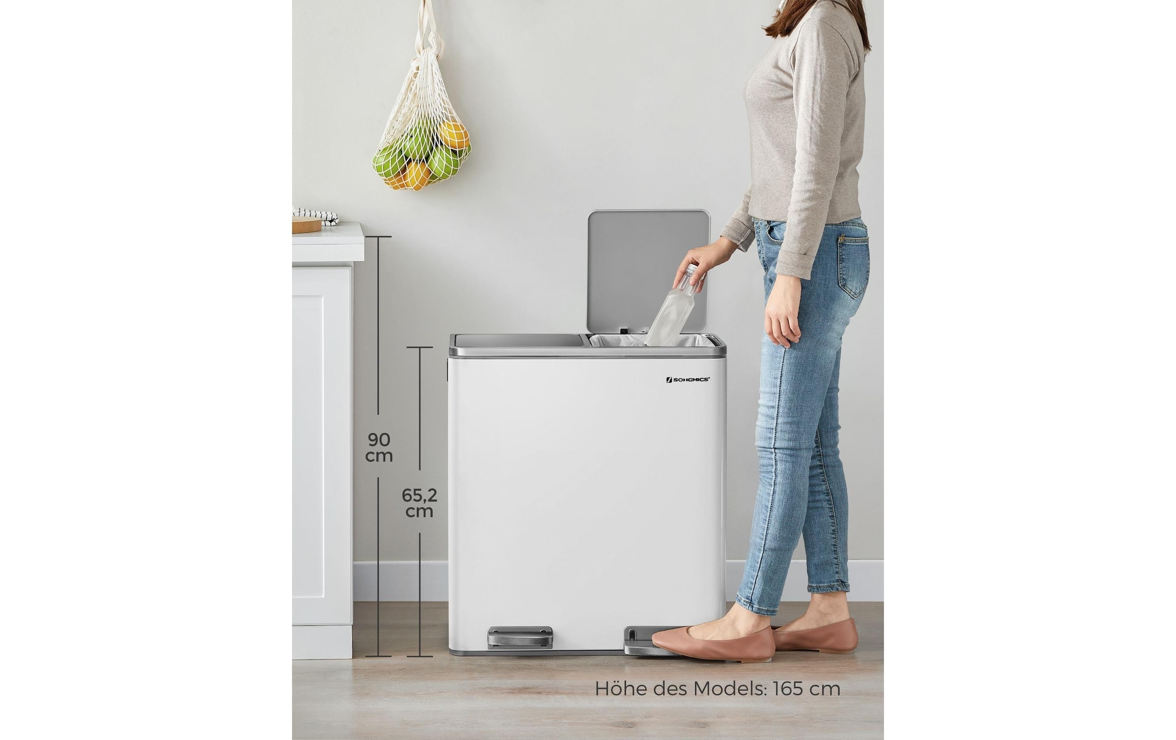 SONGMICS Mülleimer »60 l« 2 Behälter