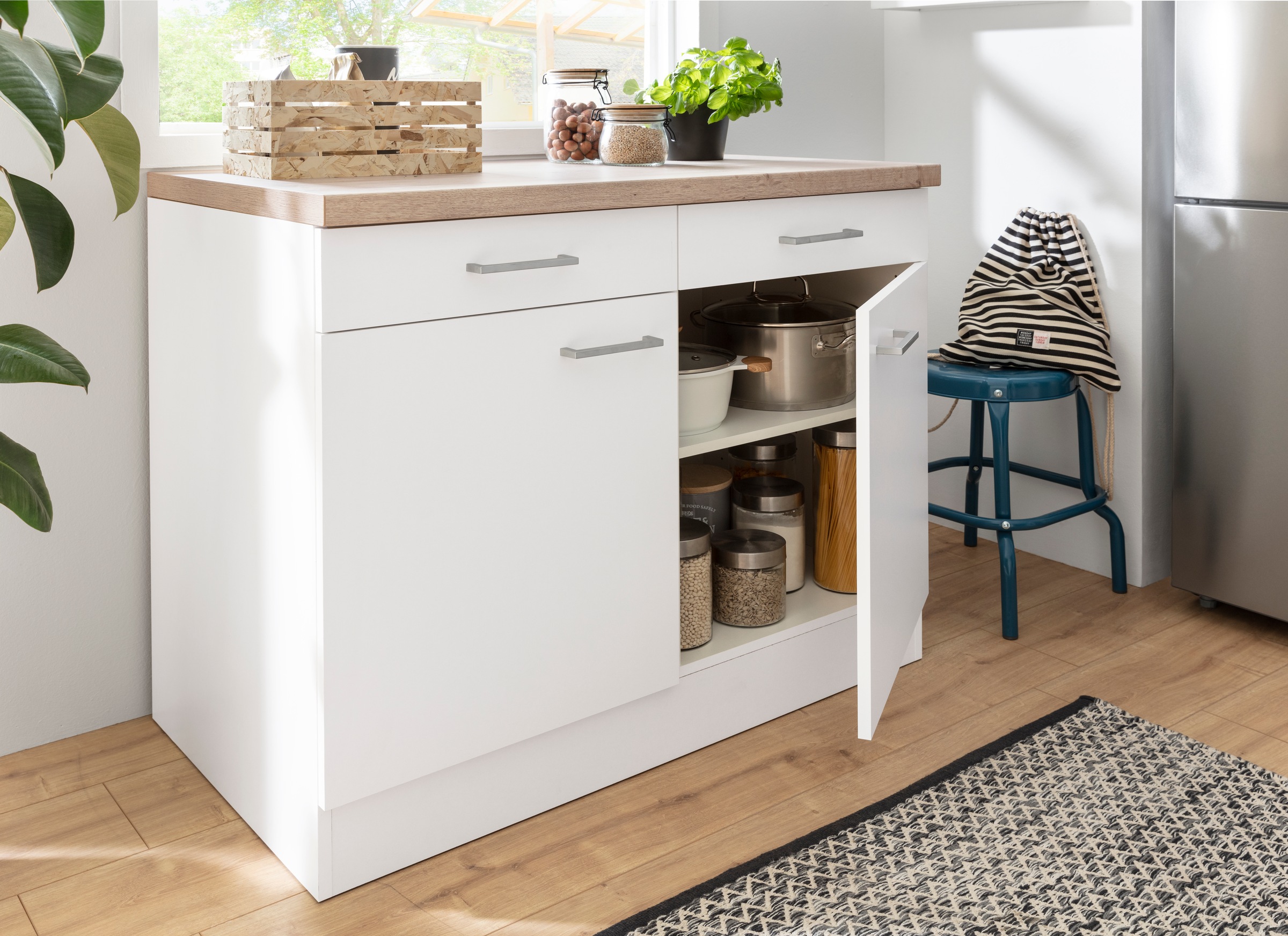 OPTIFIT Unterschrank »Iver« Breite 100 cm, 2 Türen und 2 Schubkästen, mit 38 mm Arbeitsplatte