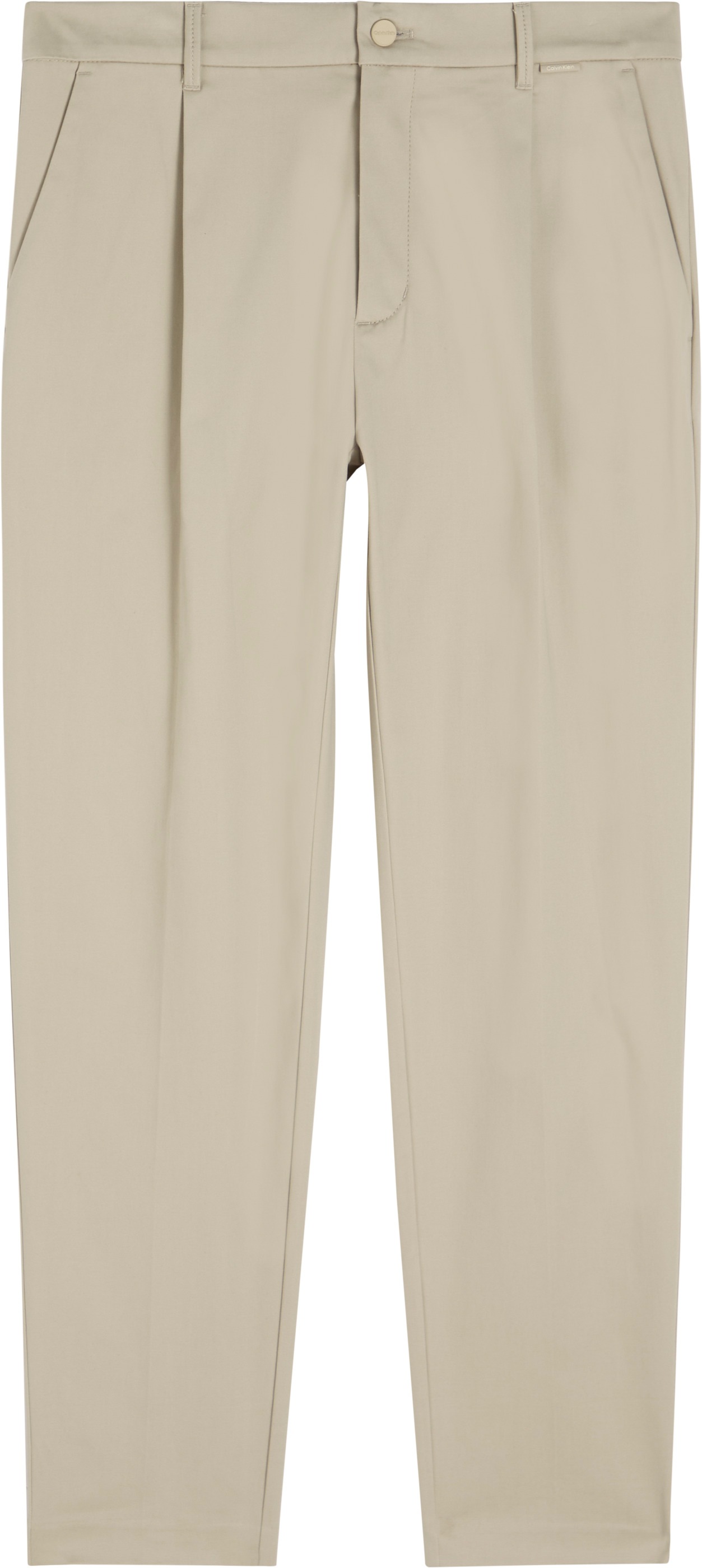 Calvin Klein Bundfaltenhose »SATEEN STRETCH TAPERED PLEAT«, in Satin-Optik