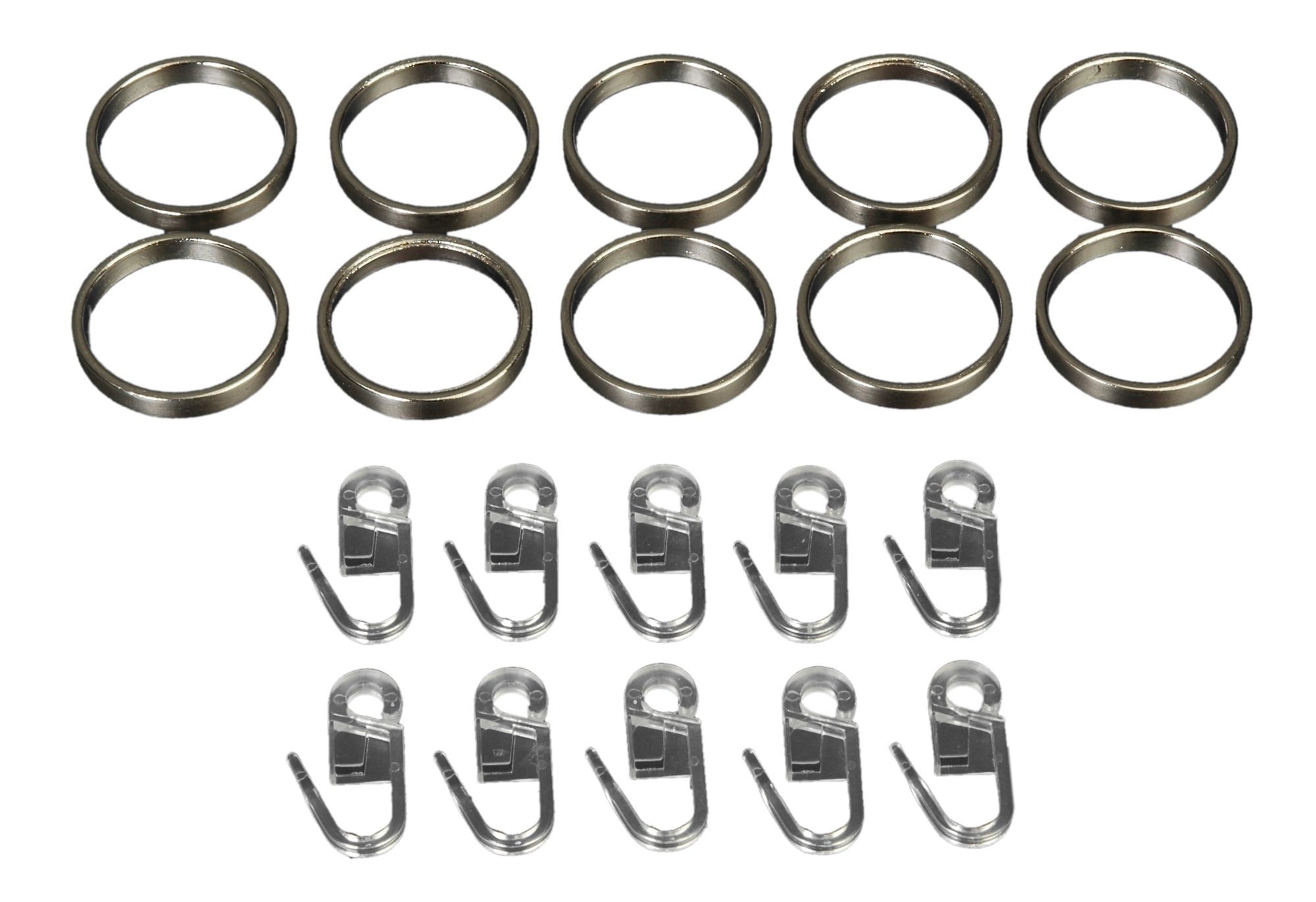 Liedeco Gardinenring, (Set, 10 St., mit Faltenlegehaken), für Gardinenstangen  Ø 20 mm kaufen