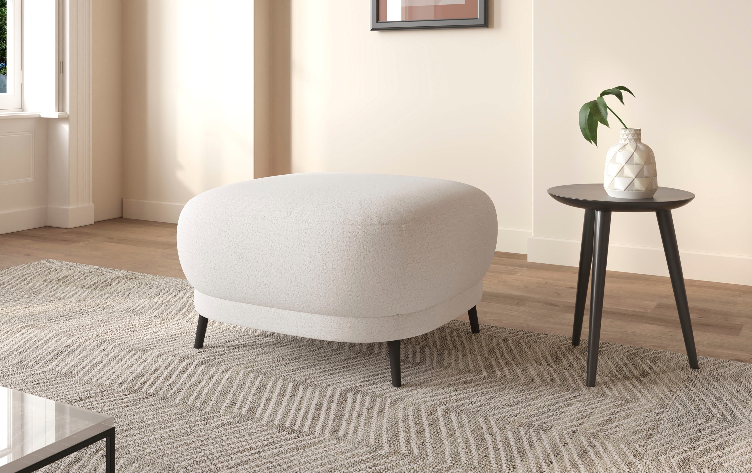 sit&more Polsterhocker »Blues«, mit Metallfüssen, schwarz-matt