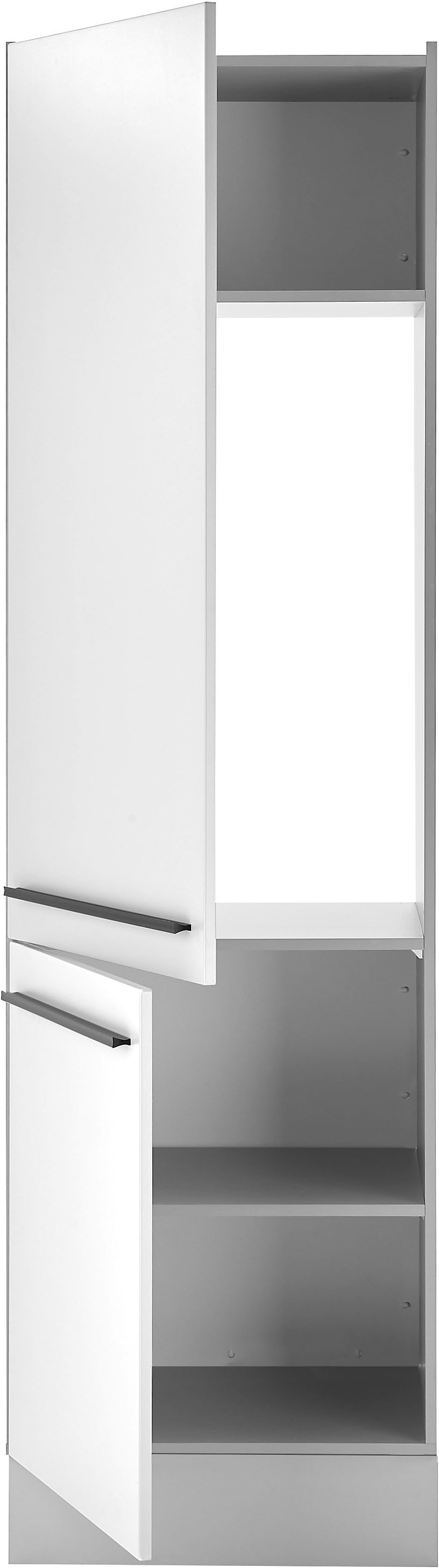 BASIC by Balculina Armoire réfrigérée encastrable »Denver, Küchenschrank BxHxT 60 x 211 x 57« 1 cuis tlg. 18 : largeur 60 cm, en gris mat/chêne lancelot,