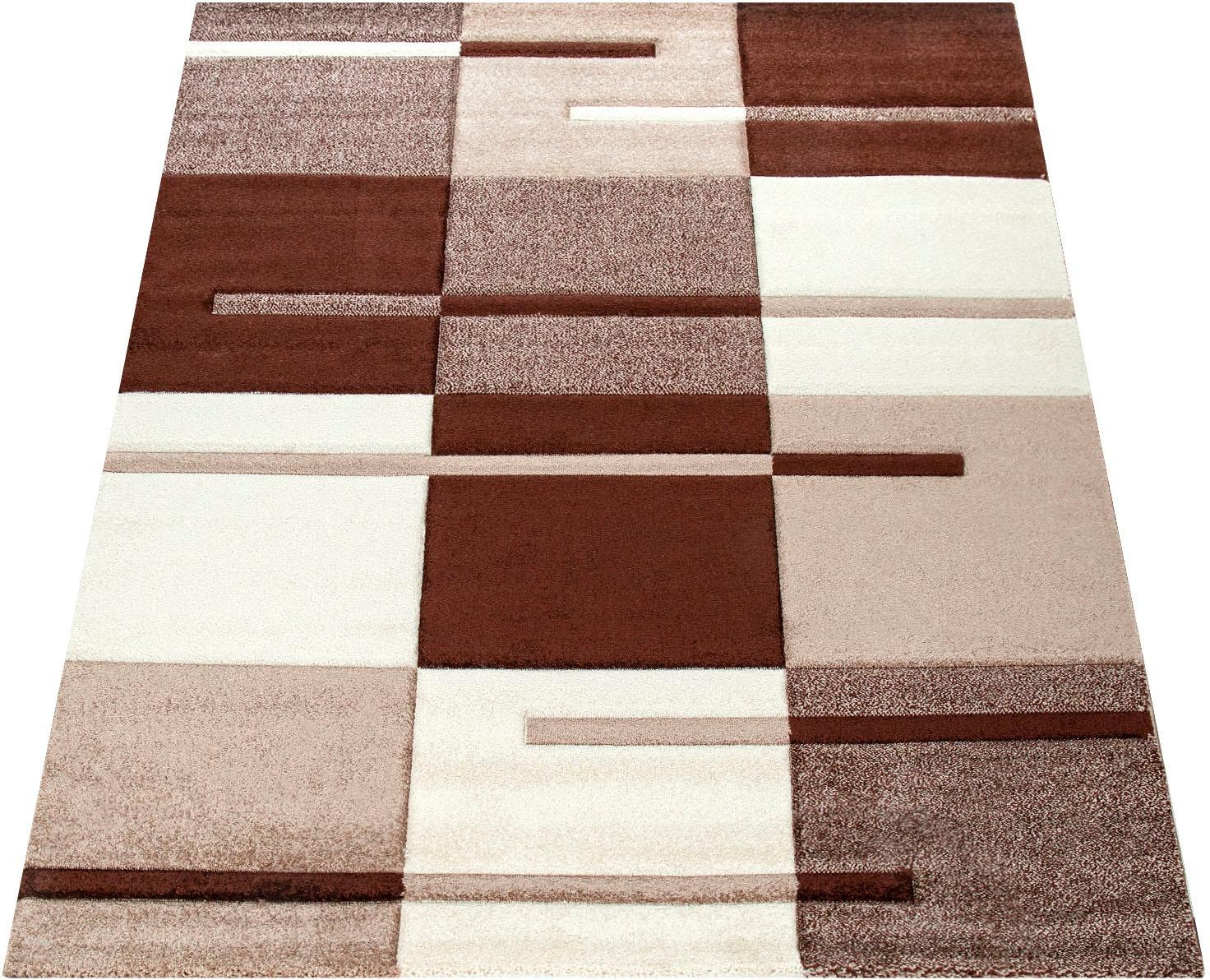 Image of Paco Home Teppich »Diamond 768«, rechteckig, 18 mm Höhe, Kurzflor, modernes Karo Muster, 3D-Design, ideal im Wohnzimmer & Schlafzimmer bei Ackermann Versand Schweiz