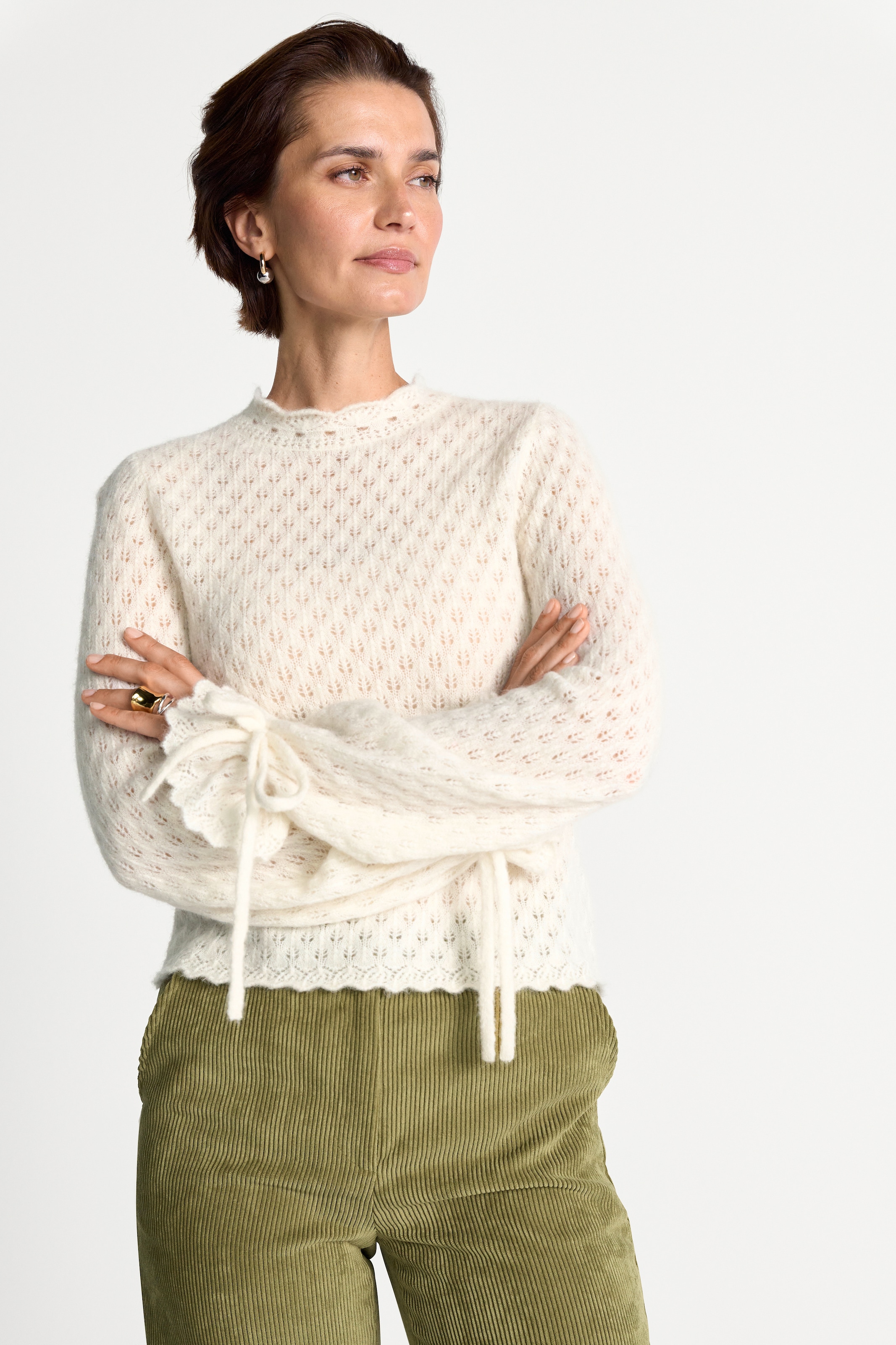 Image of RICHROYAL Strickpullover mit Alpaka, Regular fit mit Spitzendetails