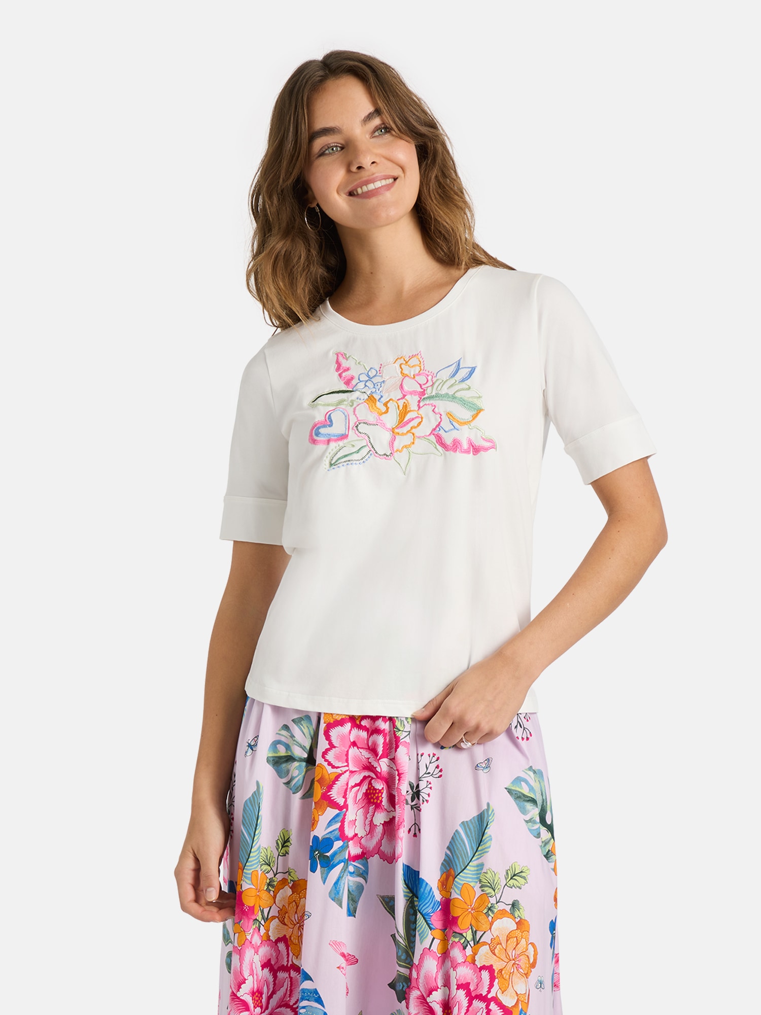 Image of Lieblingsstück T-Shirt "DianeL" mit Stickerei, Rundhalsform