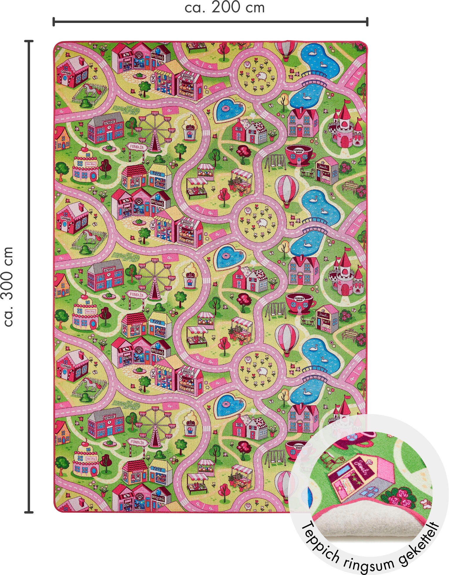 Andiamo Kinderteppich »Strasse Lagerräumung«, rechteckig, 5 mm Höhe, Strassen-Spiel-Teppich, Sonderposten, für Mädchen & Jungen