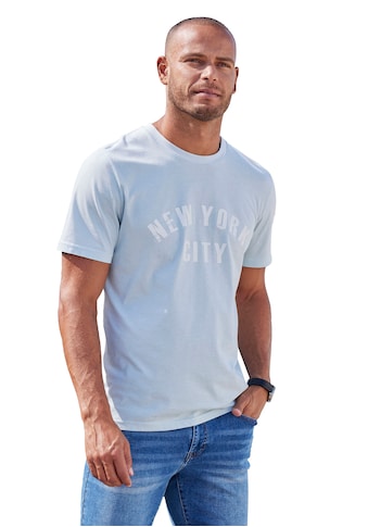 T-Shirt, Freizeitshirt mit Rundhals und Frontprint aus Baumwollmischung