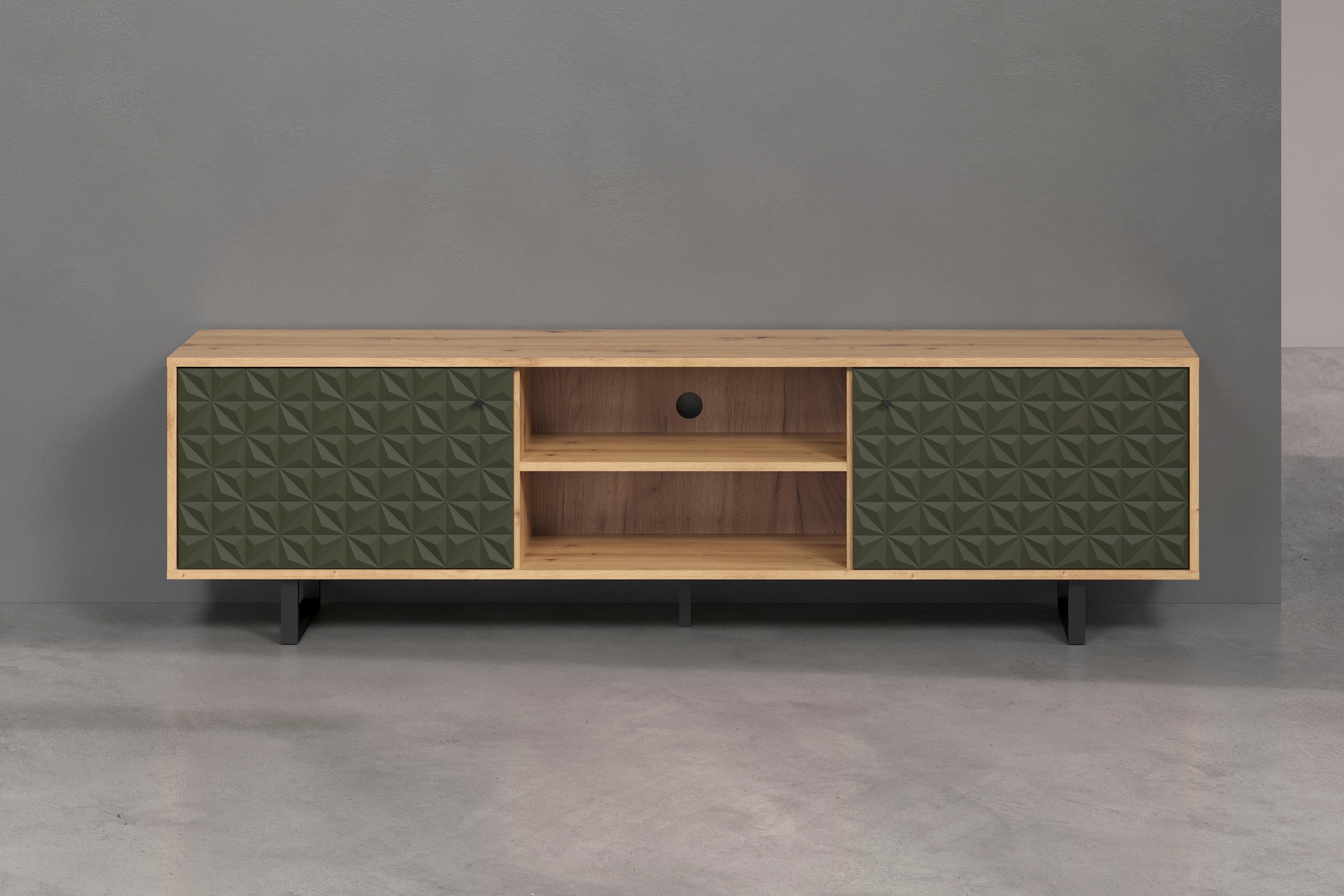 Image of Home affaire TV-Board "Ferretti" TV-Tisch mit besonderer Fräsung - Füsse und Griffe aus Metall