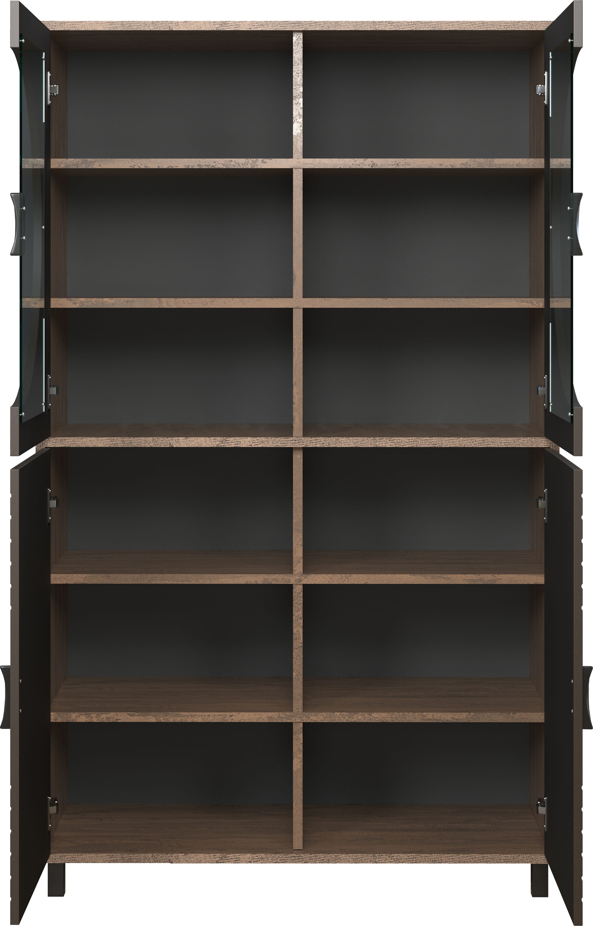 INOSIGN Hochkommode »Fusion« 1 Stk. tlg. Vitrine mit besonderem Kreismuster - Hochzeitsschrank in Vintageoptik