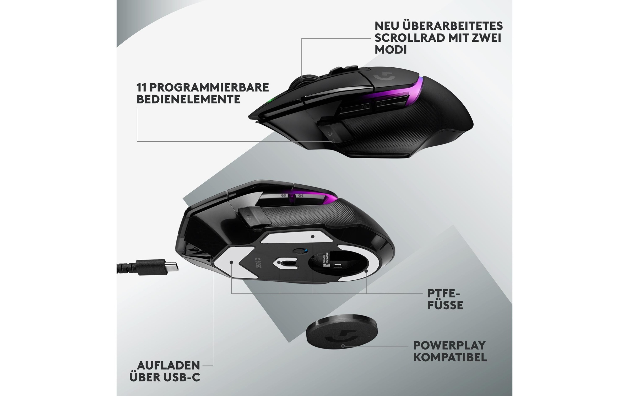 Logitech Gaming-Maus »G502 X Plus black«, kabellos-USB